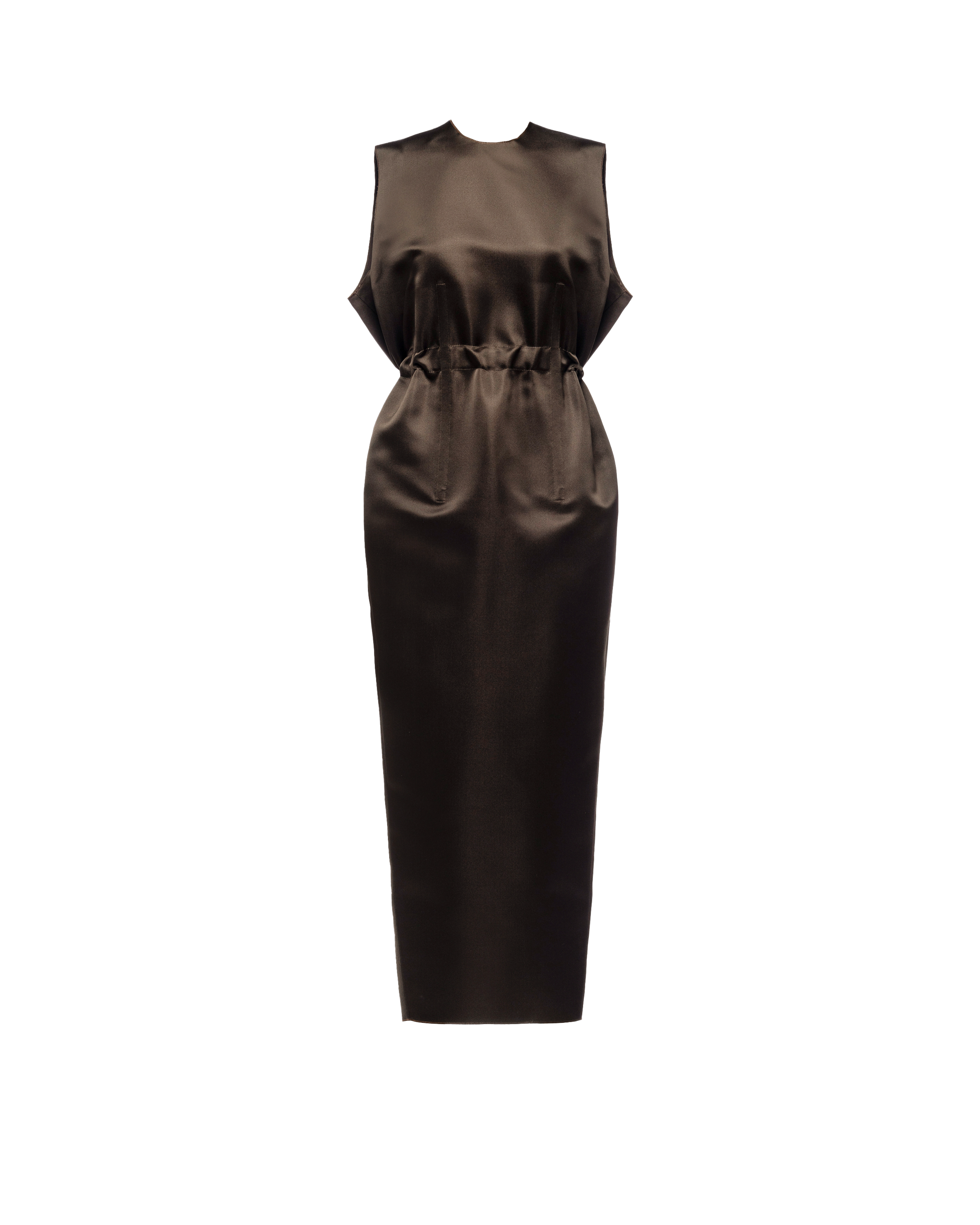 prada brown dress Double Satin In Cocoa Big Kid Shoe Size:2Y Inseam pockets 42623 Blushing Pink White Lace