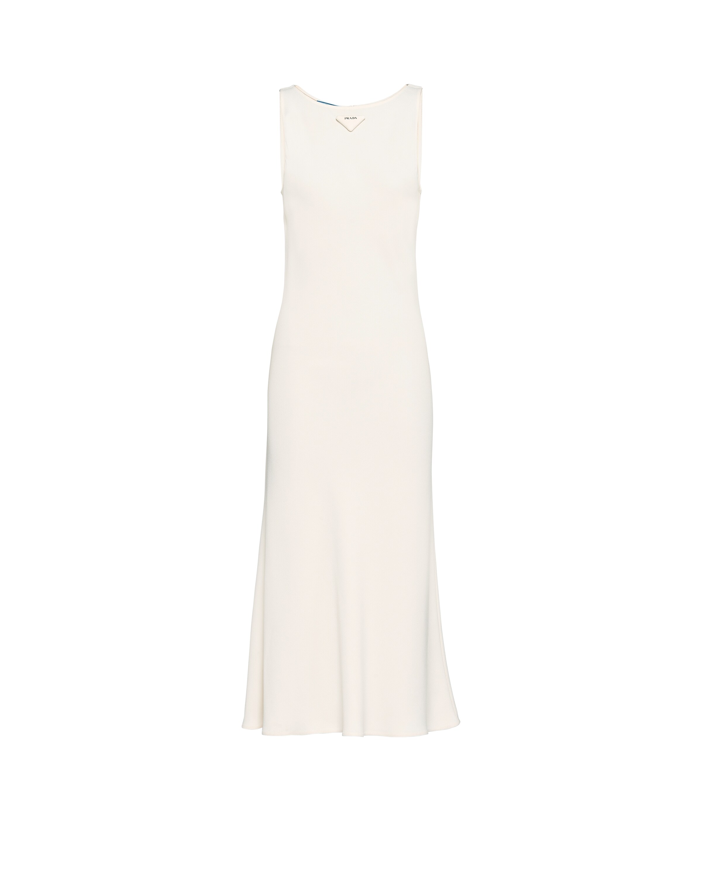 Prada Robe En Soie Sablée, Femme, Ivoire, Taille 38