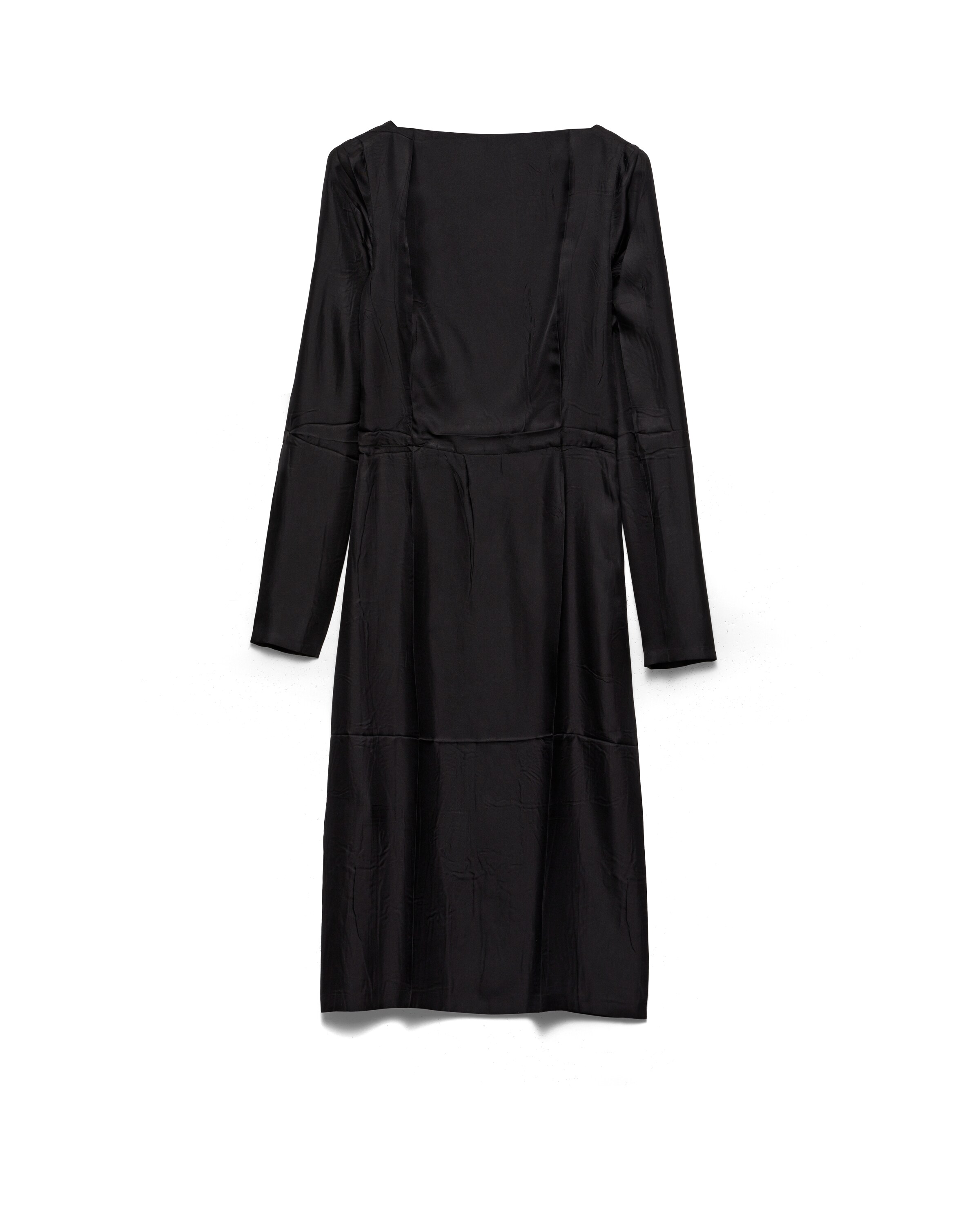 Prada Robe En Sergé De Soie, Femme, Noir, Taille 38