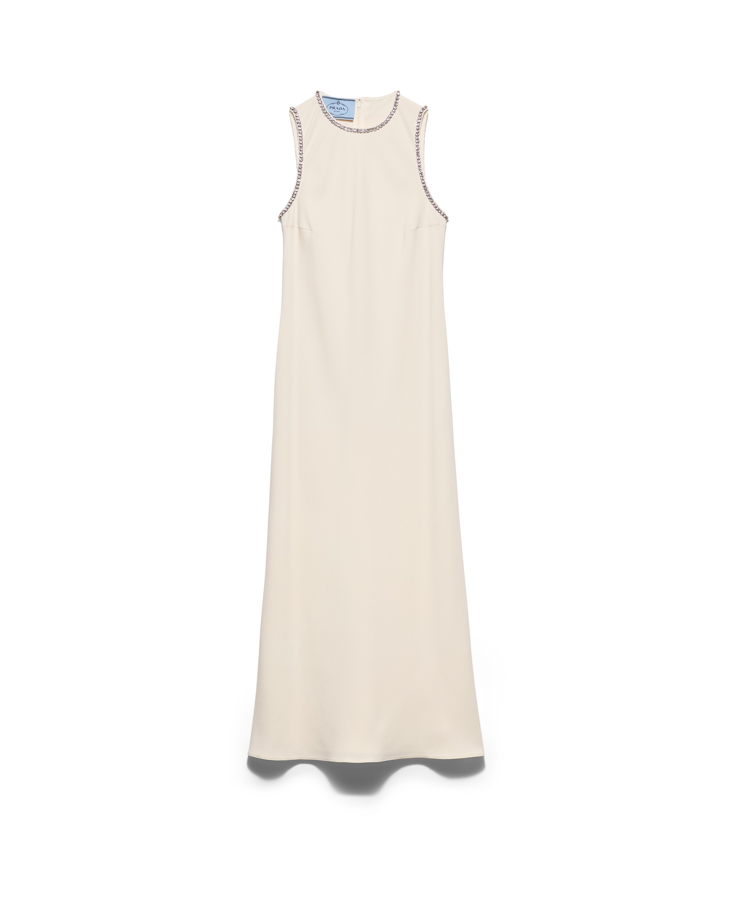 Prada Abito In Sablé, Donna, Avorio, Taglia 40