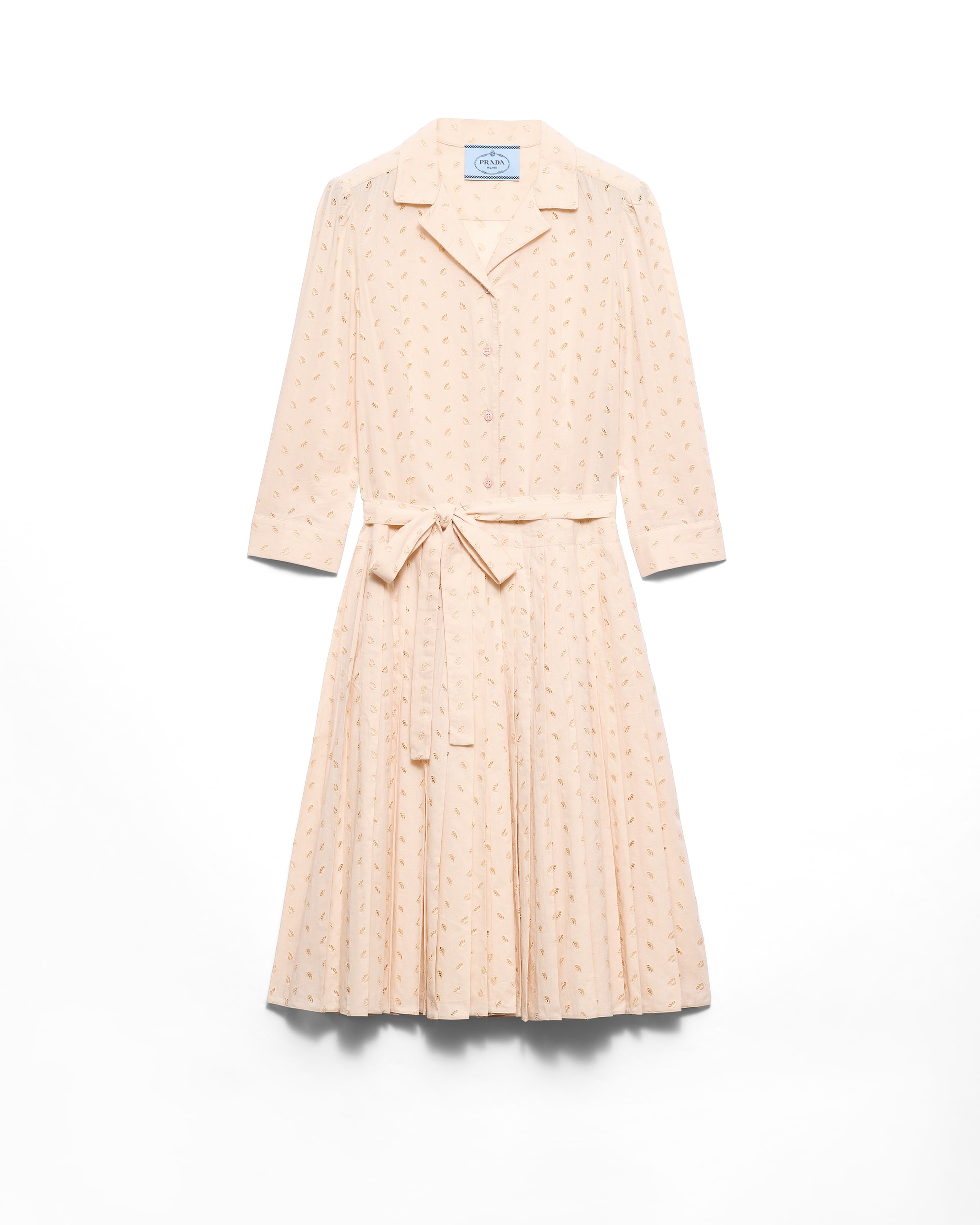 Prada Robe Chemise En Dentelle Ajourée, Femme, Pêche, Taille 40
