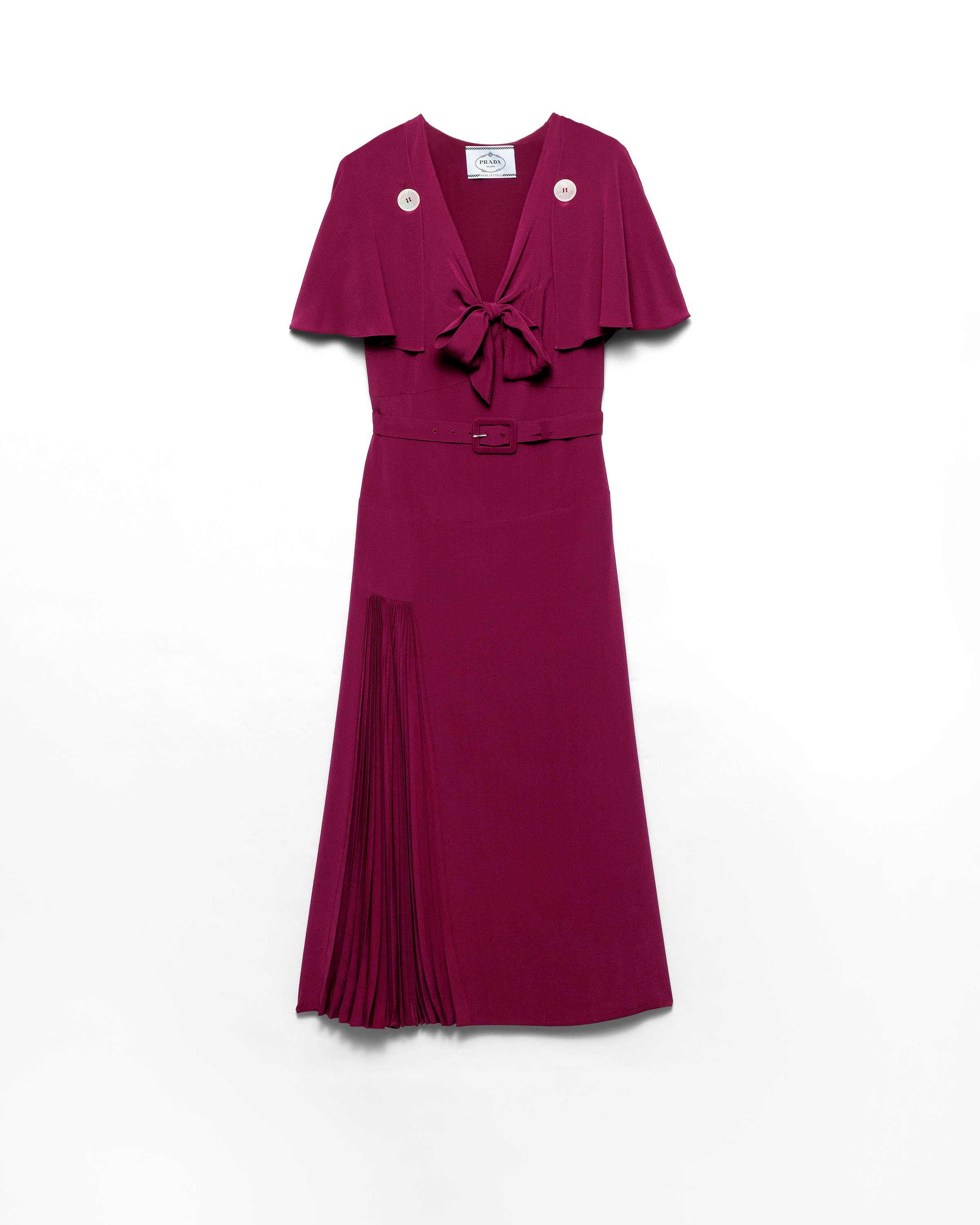 Prada Abito Plissè In Marocaine, Donna, Amarena, Taglia 36