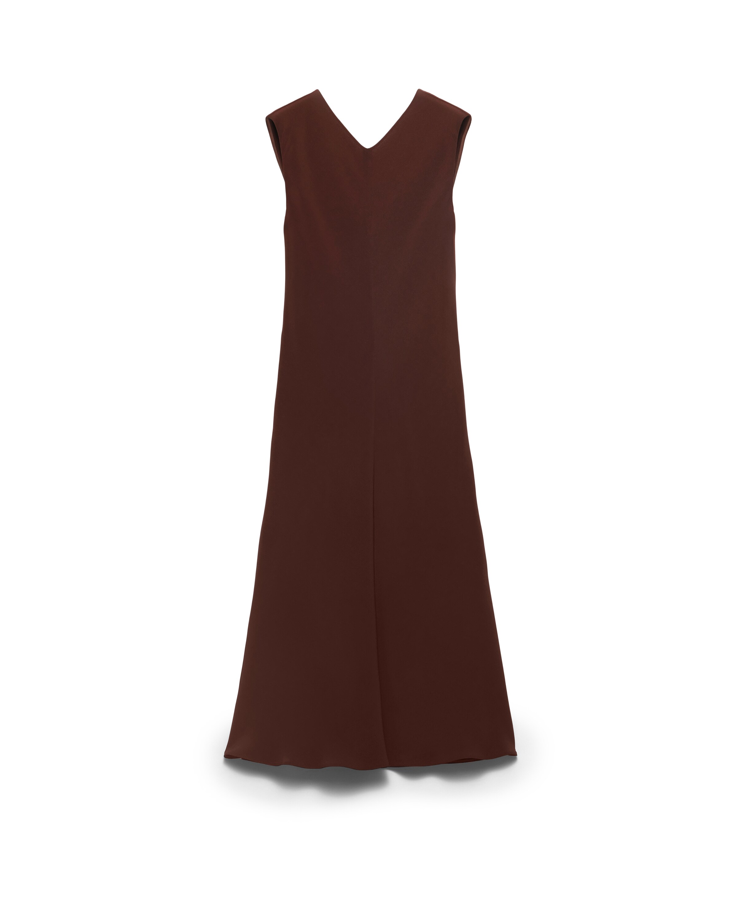 Prada Abito Midi In Crêpe Satin, Donna, Cacao, Taglia 36