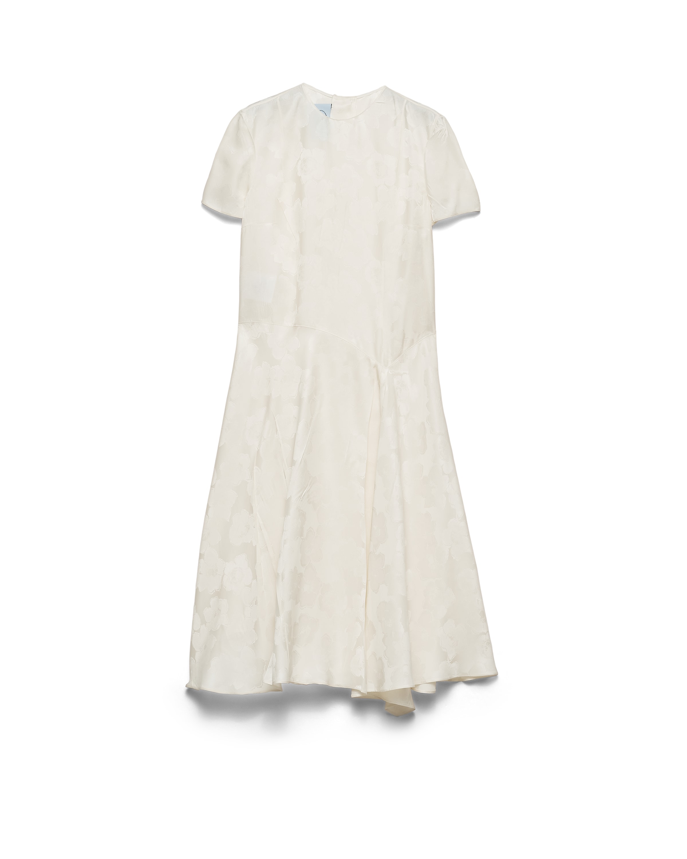 Prada Abito In Con Motivo Floreale Jacquard, Donna, Avorio, Taglia 42