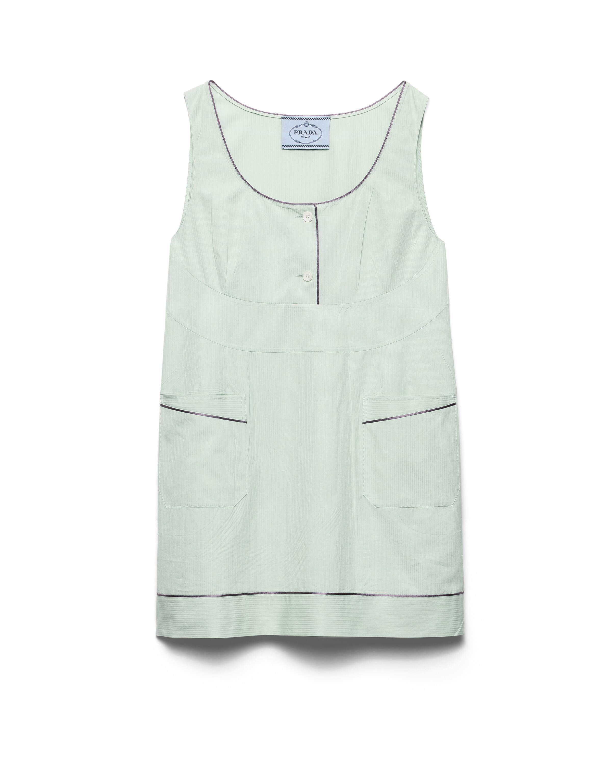 Prada Robe Courte En Coton, Femme, Aqua, Taille 44