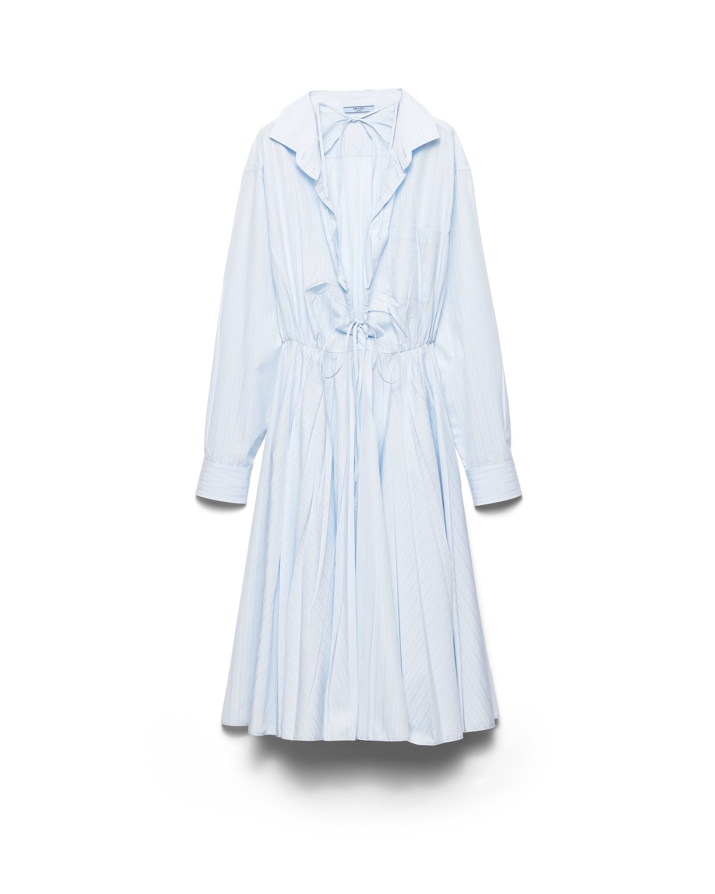 Prada Robe Mi-longue En Coton, Femme, Bleu Ciel, Taille 40