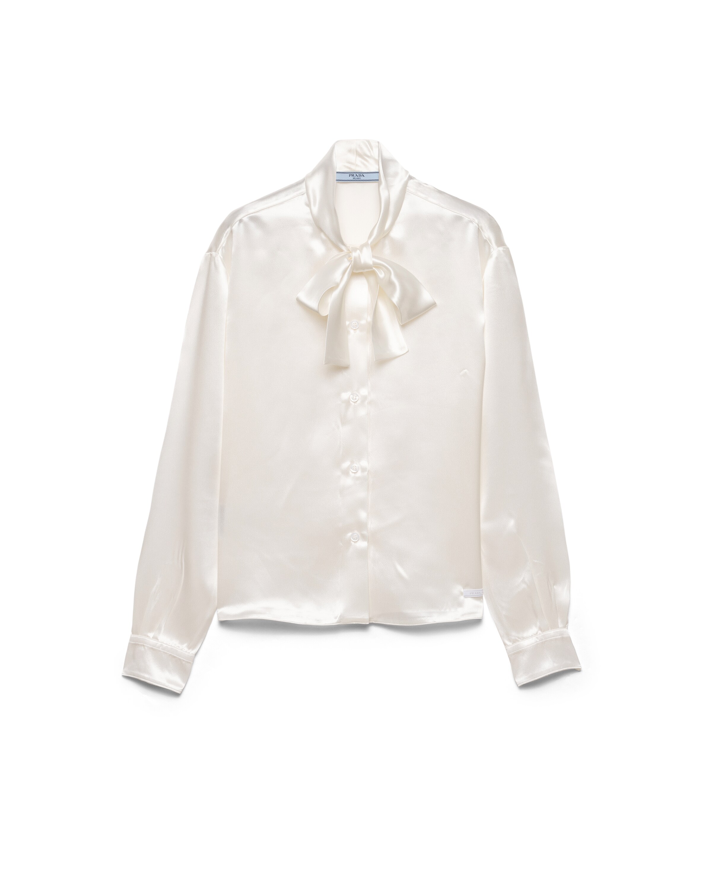 Prada Chemise En Satin, Femme, Blanc, Taille 36