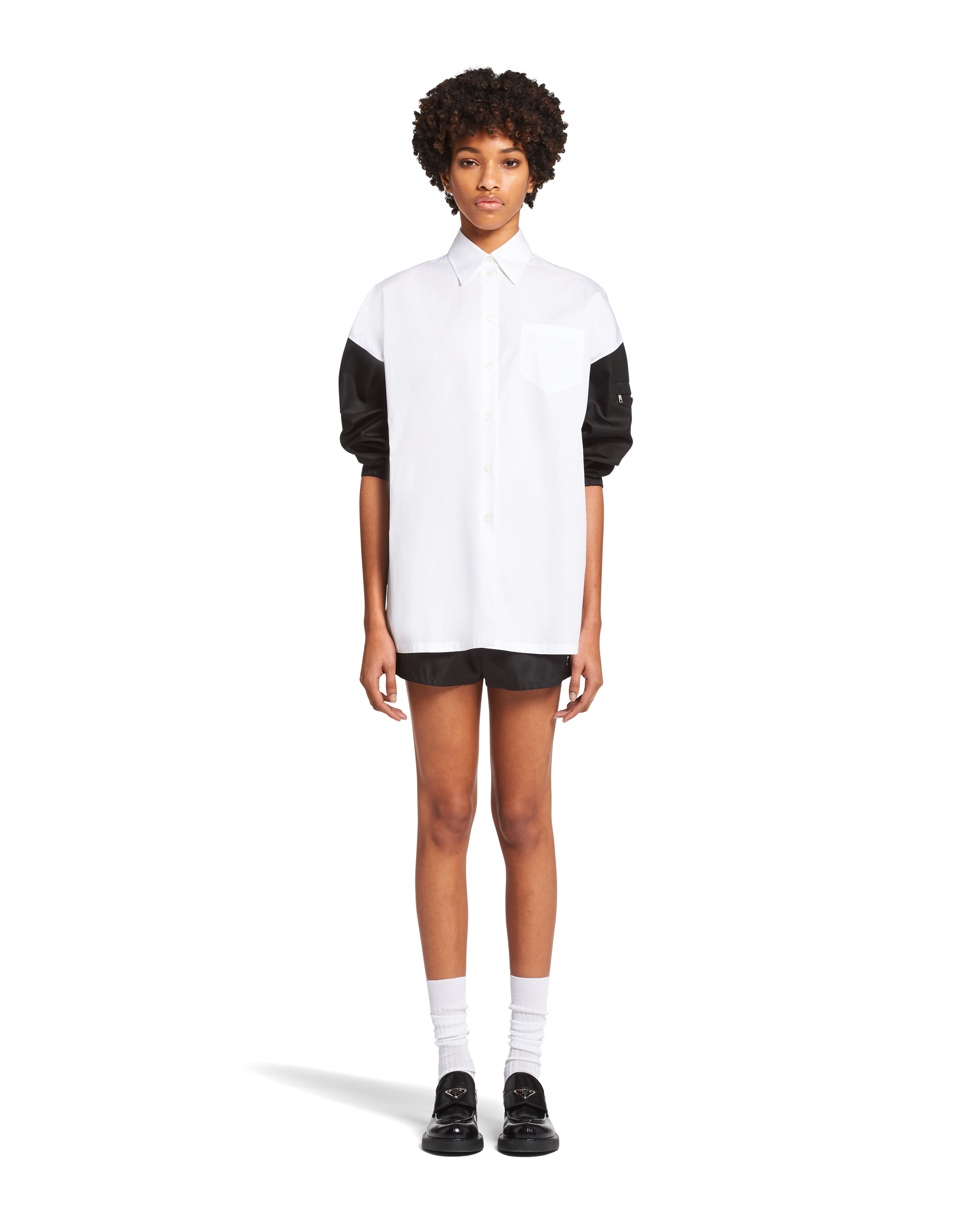 海外輸入 prada プラダ 19ss シャツ- ライトニング ポプリンシャツ