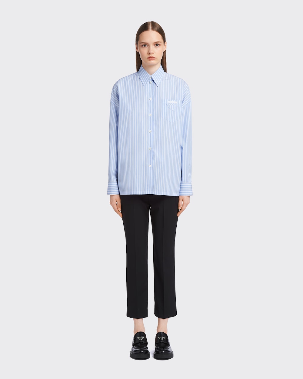 Celeste Striped poplin shirt | Prada