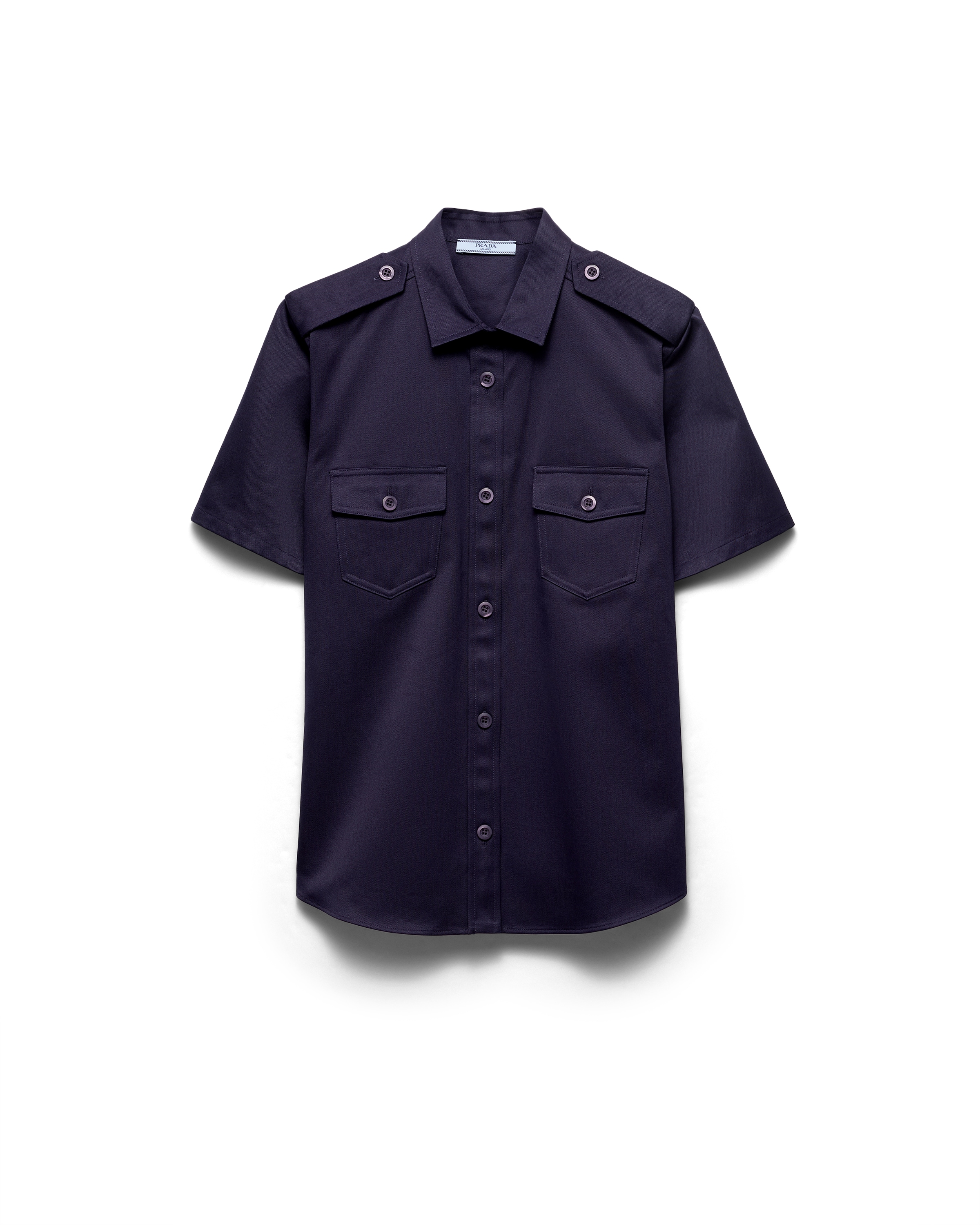 Prada Short-sleeved Buttoned Shirt In Purple
