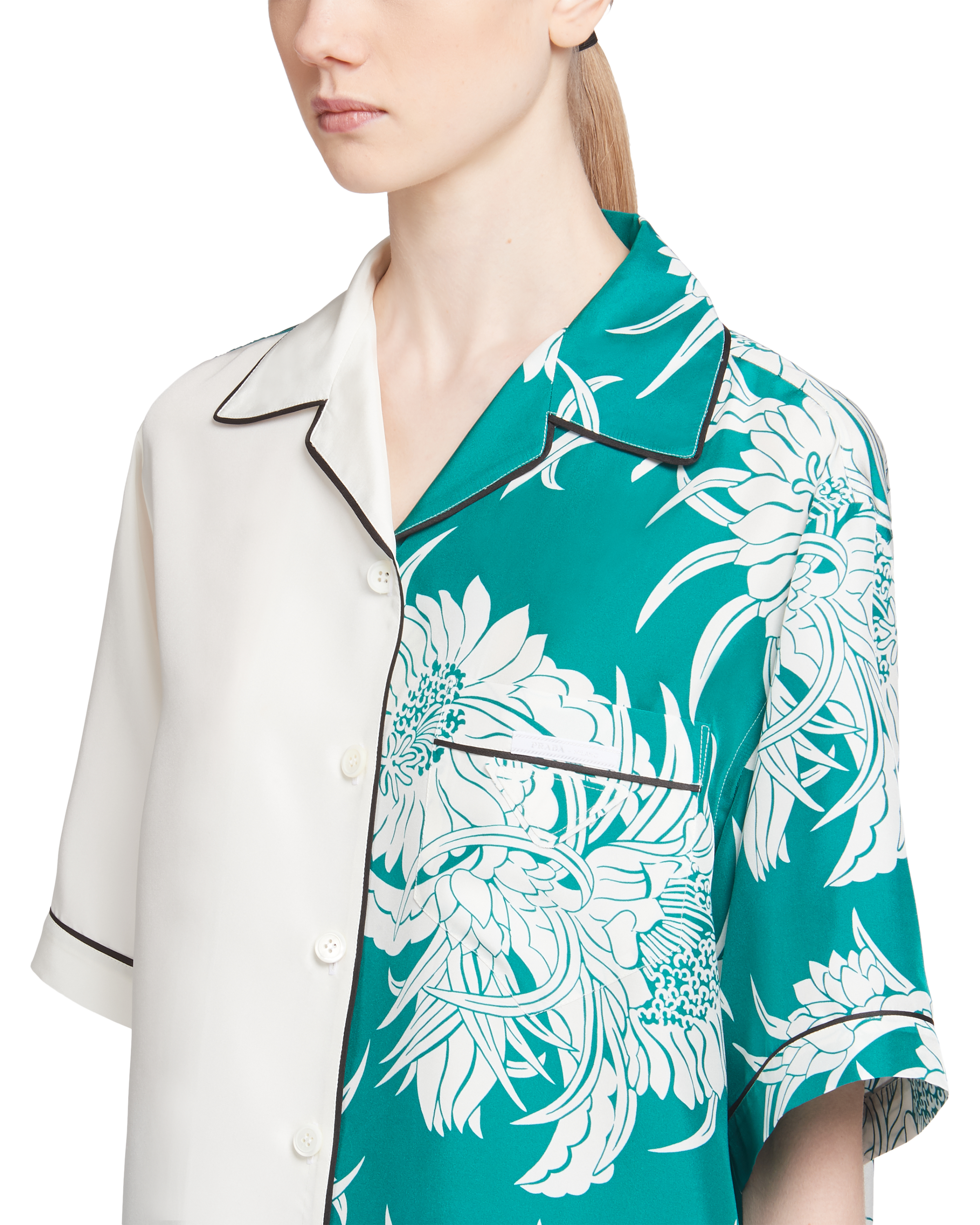 prada silk shirt