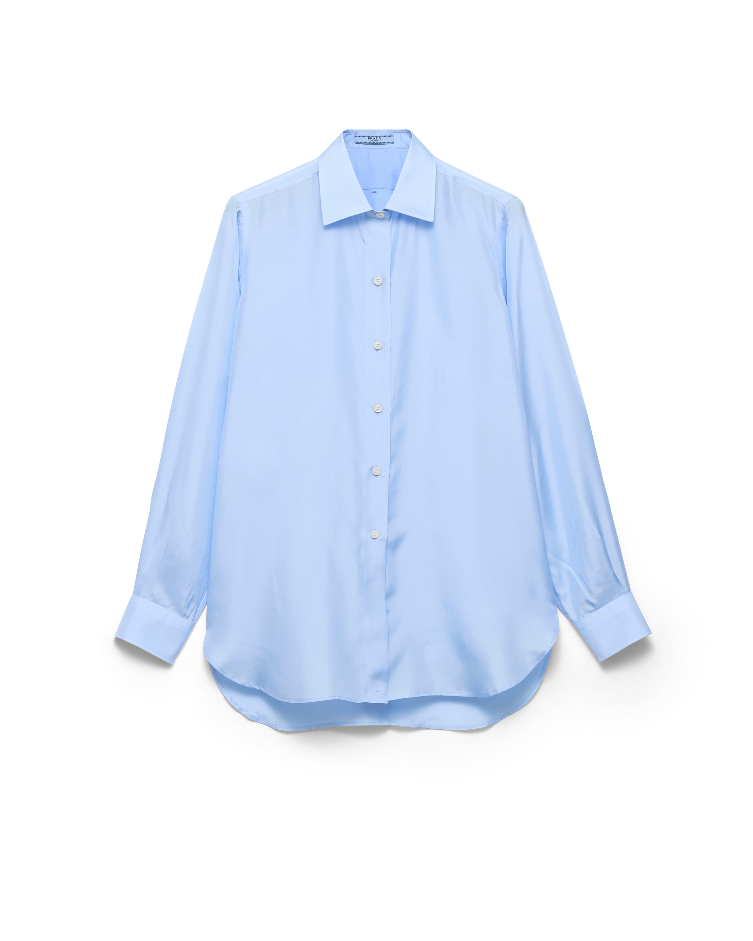 Silk Poplin Shirt, Woman, Sky Blue, Size 38