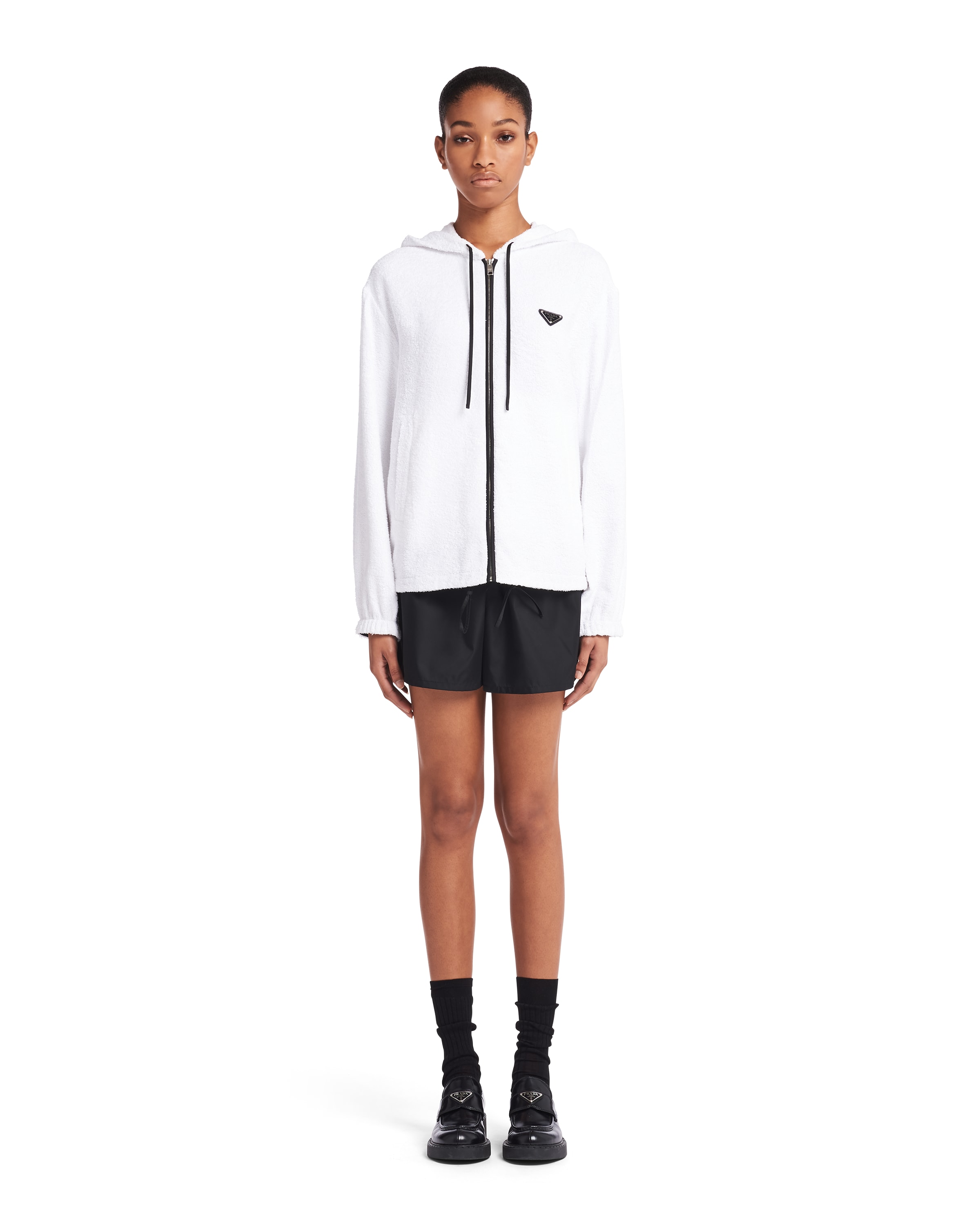 White prada hoodie Clearance