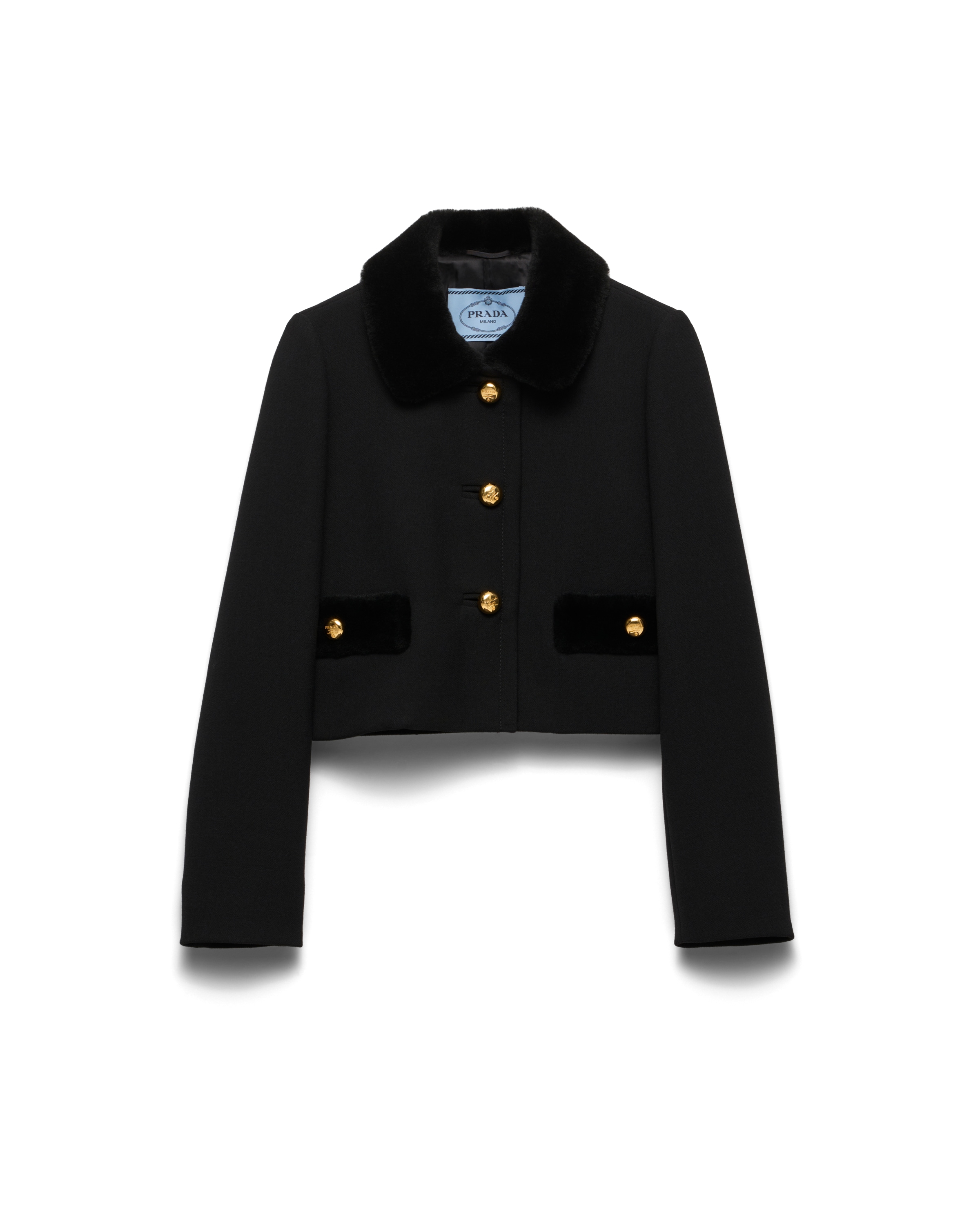 Prada Giacca Monopetto In Natté, Donna, Nero, Taglia 44