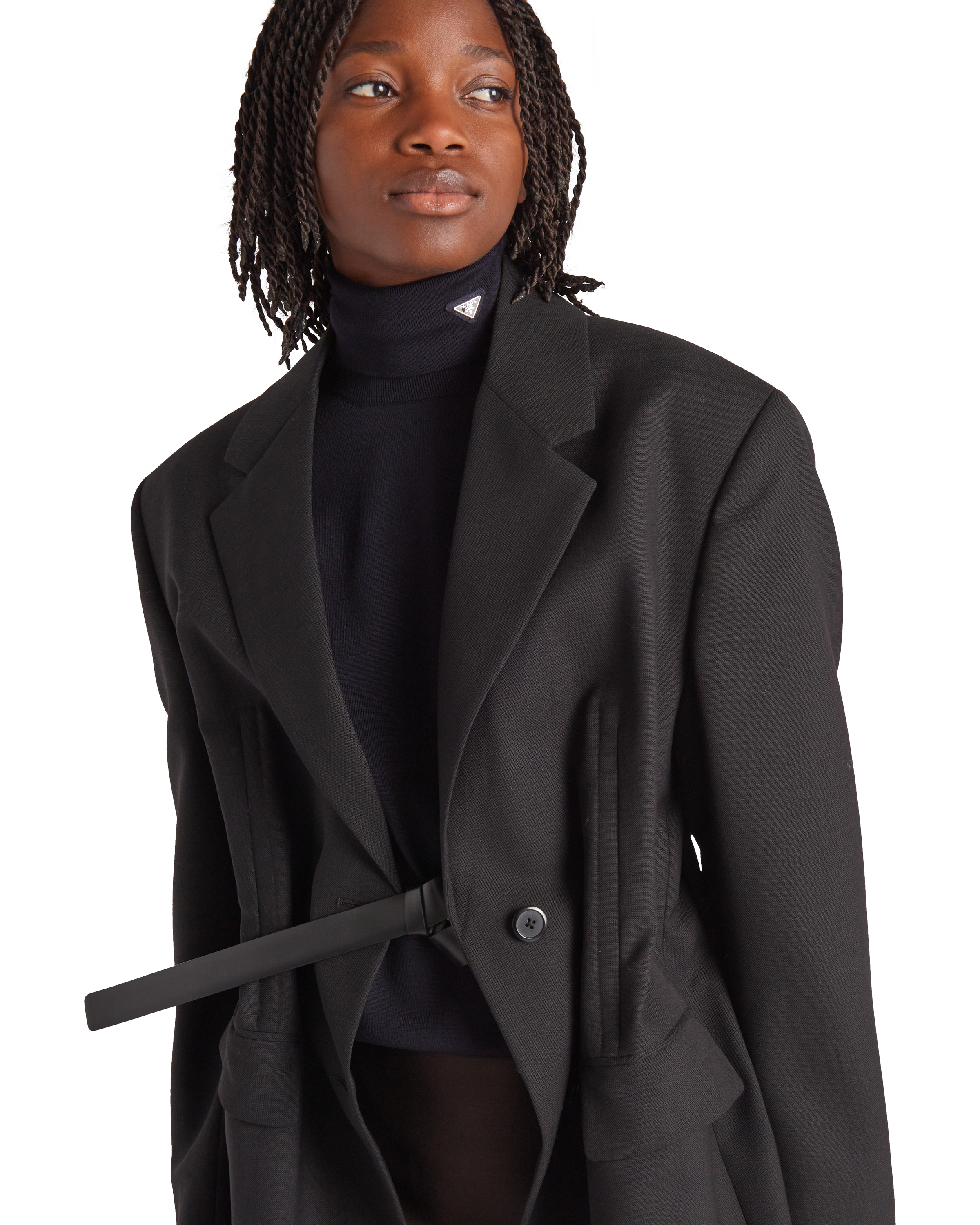 single breasted coat black