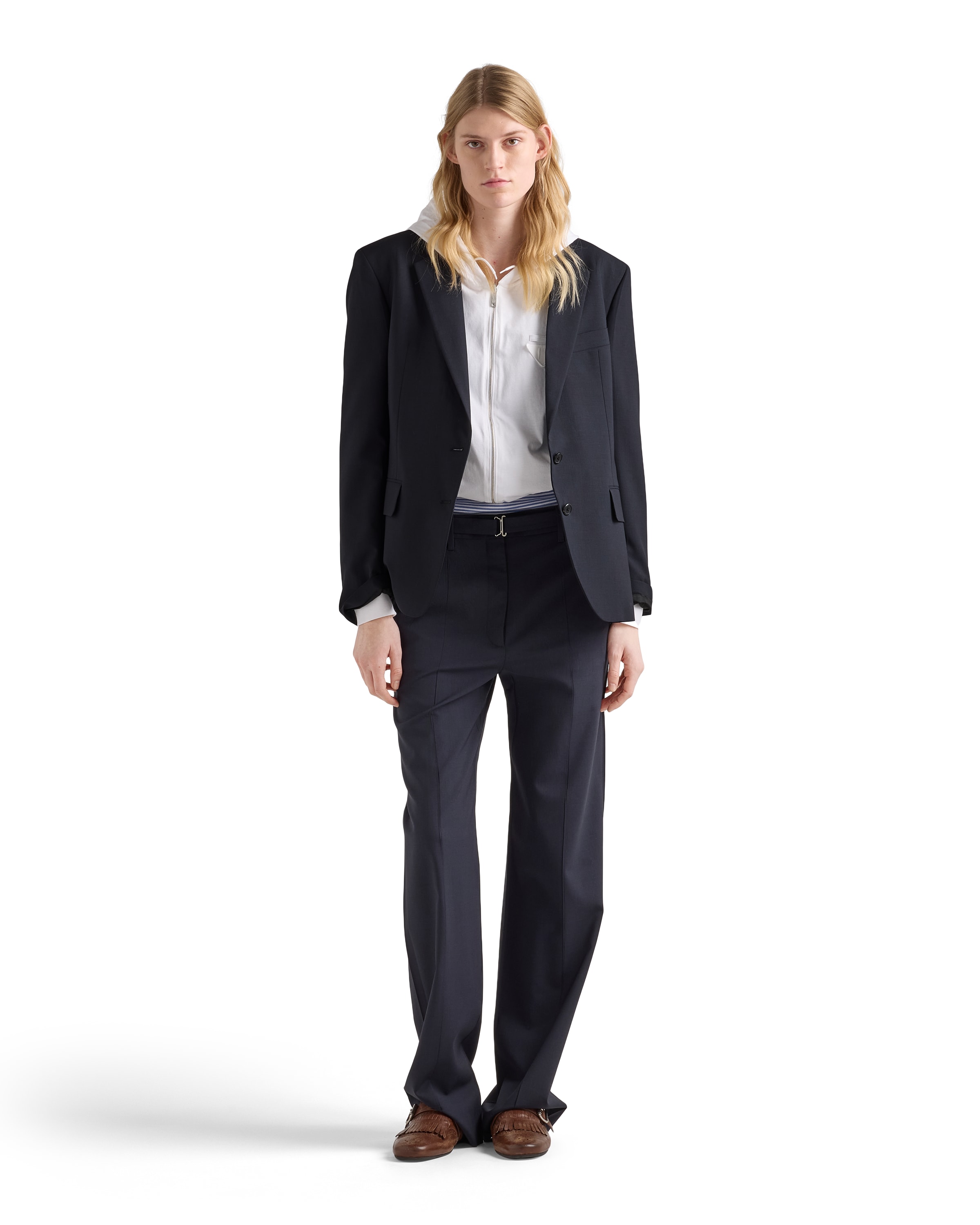 Prada Single-breasted Tailored Blazer In Blue