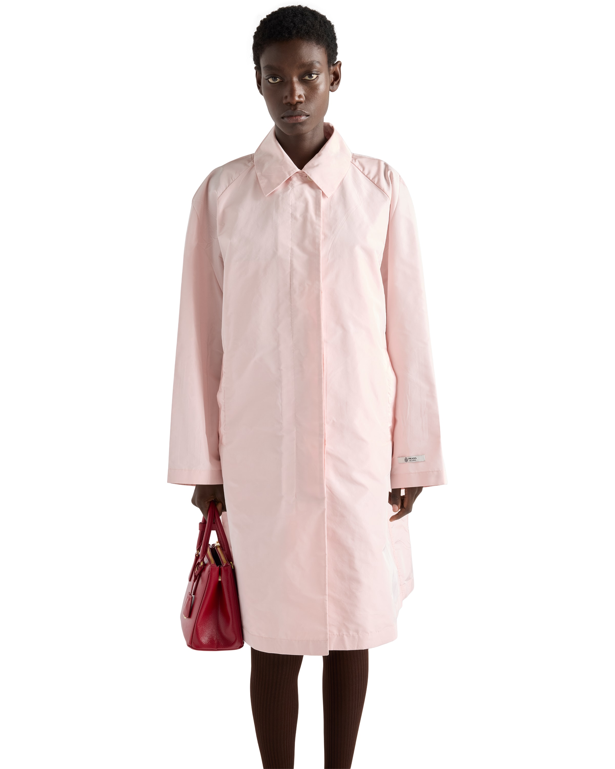 Prada Technical Taffeta Coat In Red