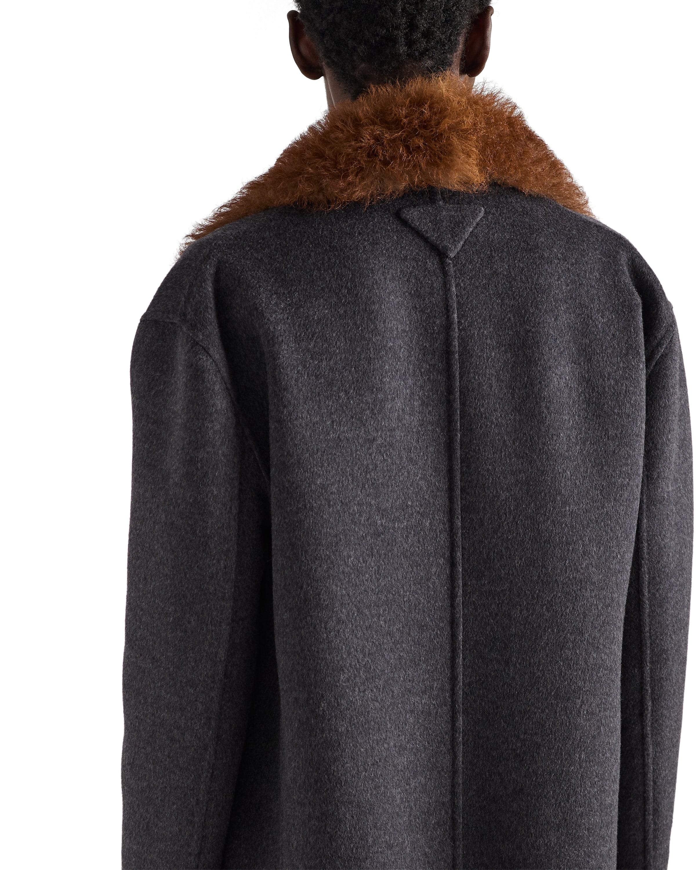 Prada Double-breasted Coat In Gray