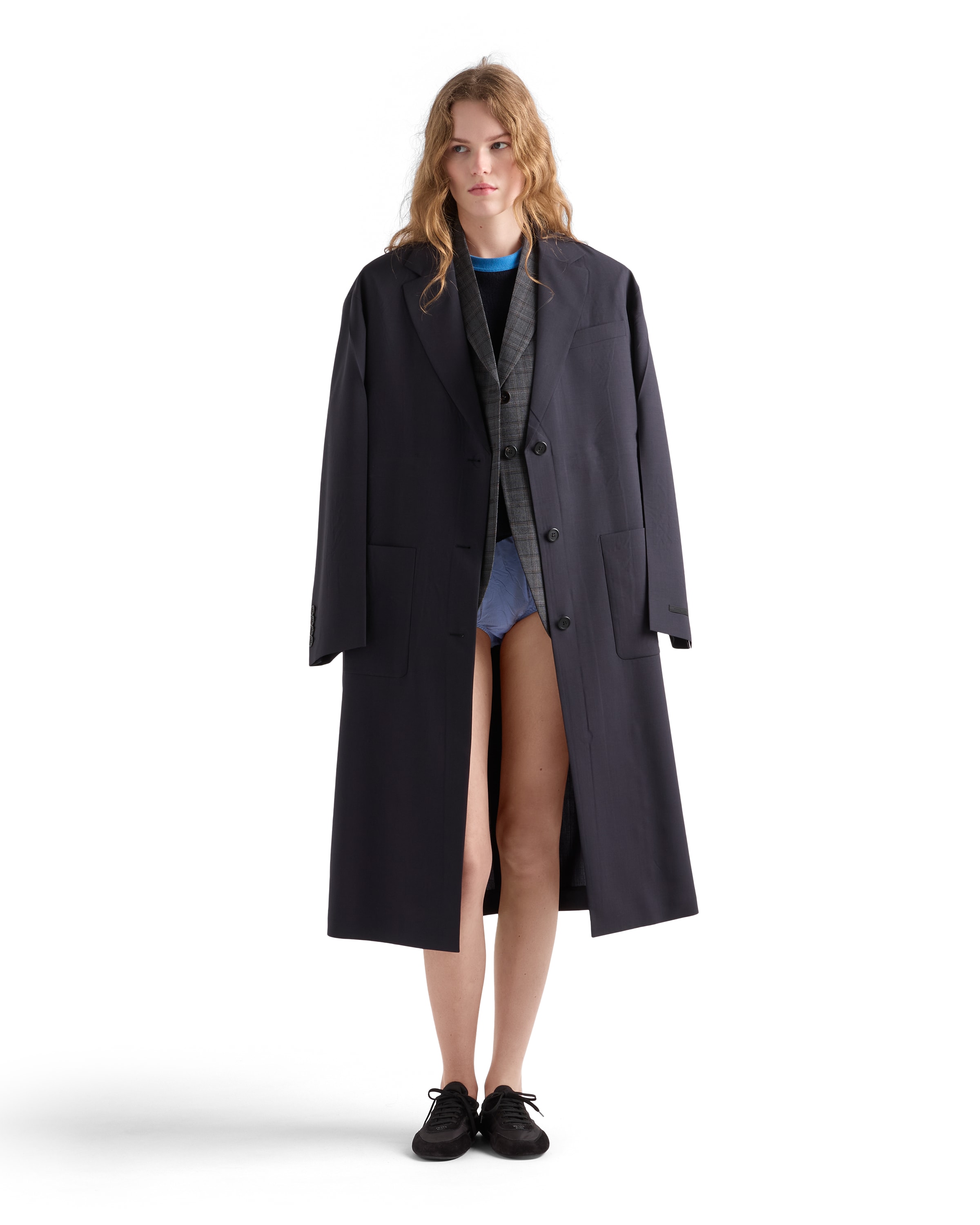 Prada Single-breasted Light Wool Coat