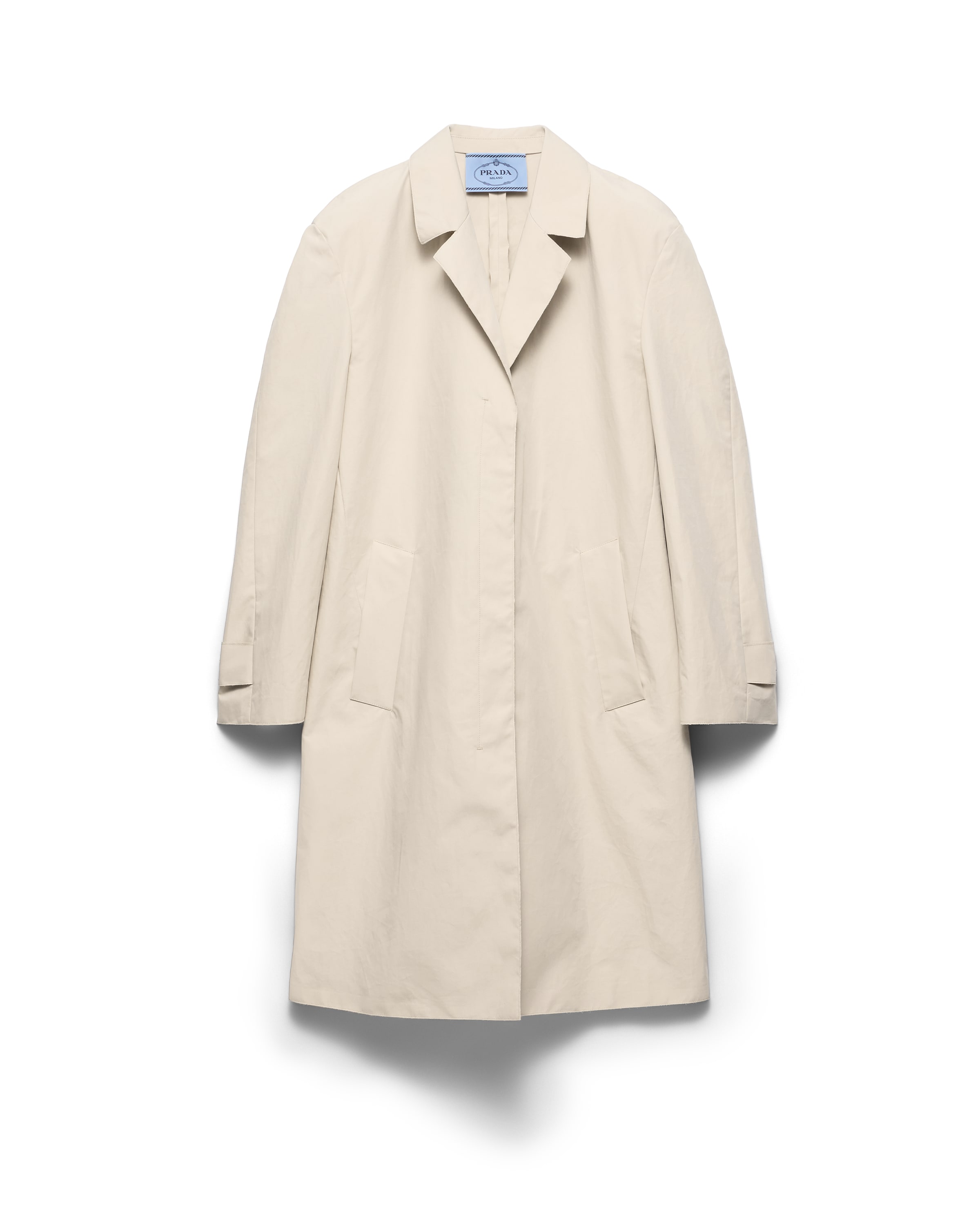 Prada Single-breasted Coat In Neutral