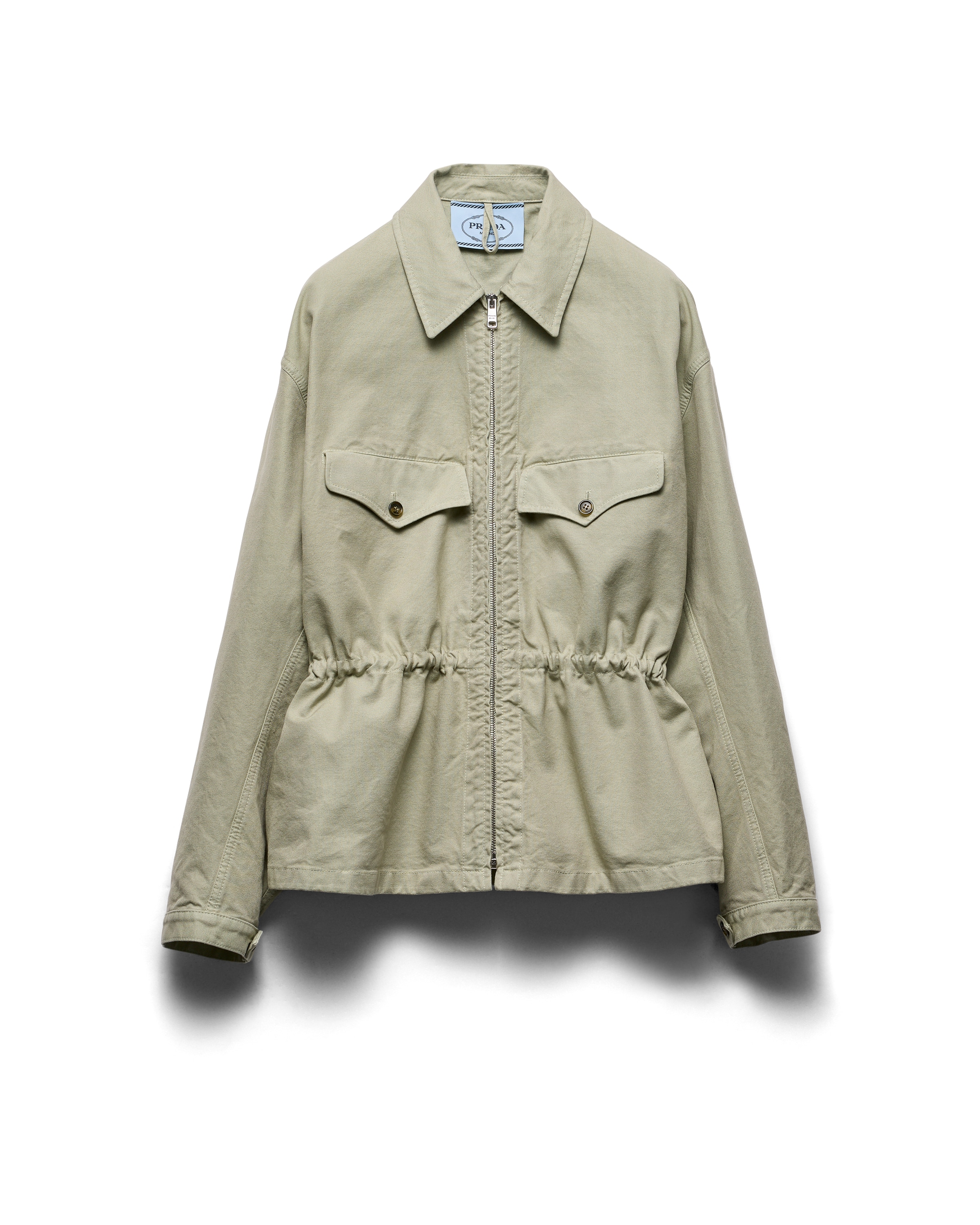 Prada Blouson In Canvas Old, Donna, Agave, Taglia 44
