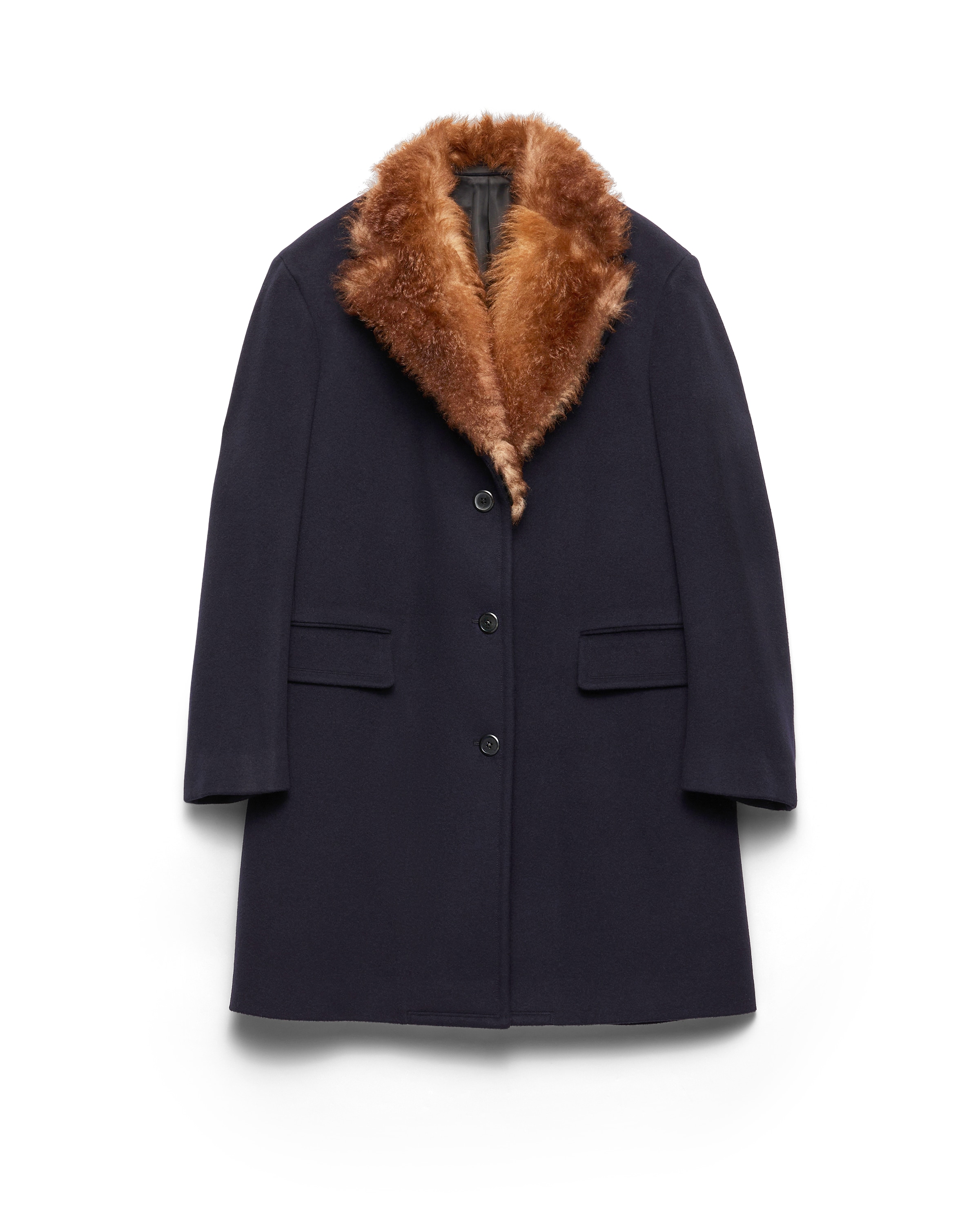 Single-breasted Cloth Coat, Woman, Navy, Size 38