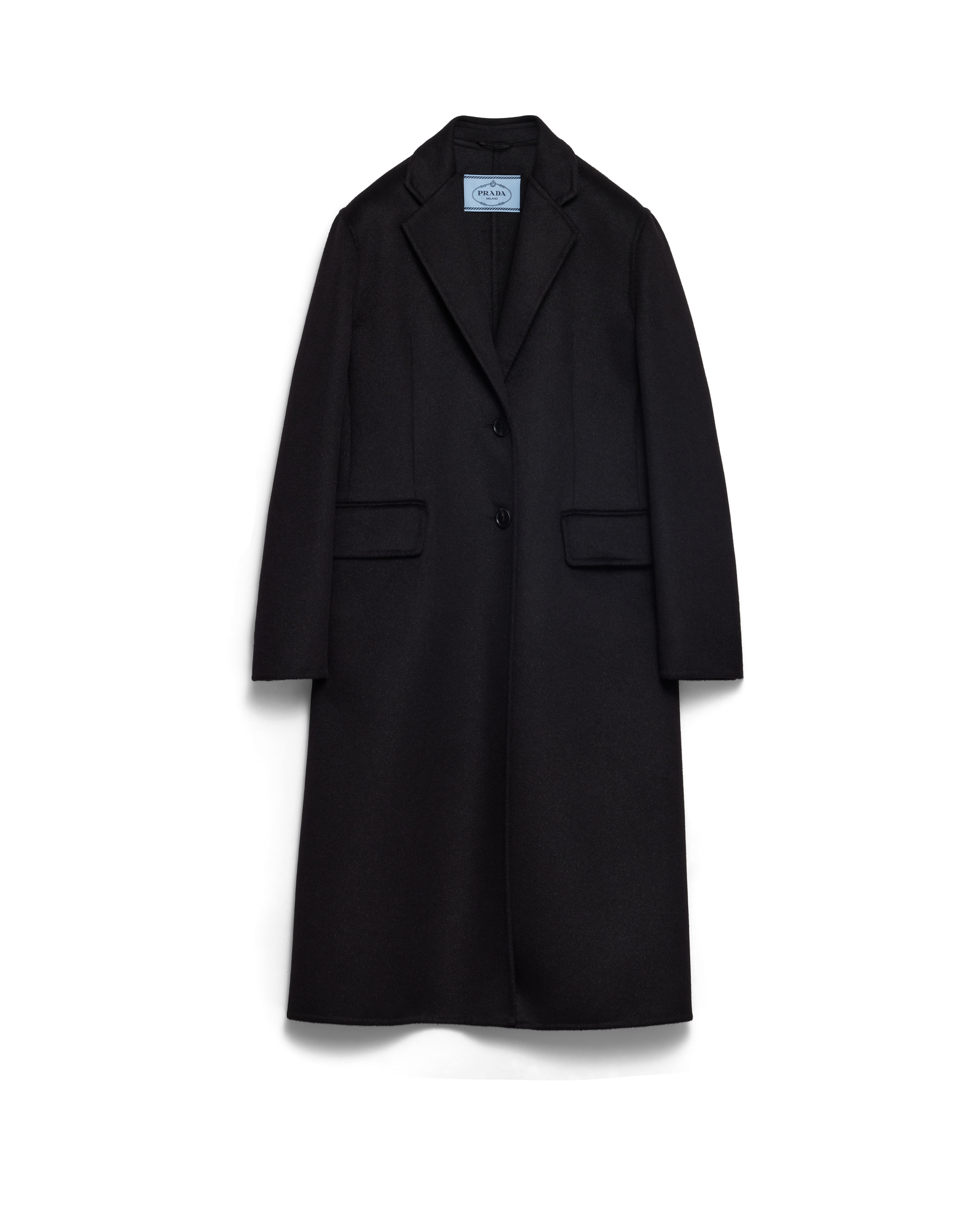Prada Cappotto Monopetto In Cashgora, Donna, Nero, Taglia 38