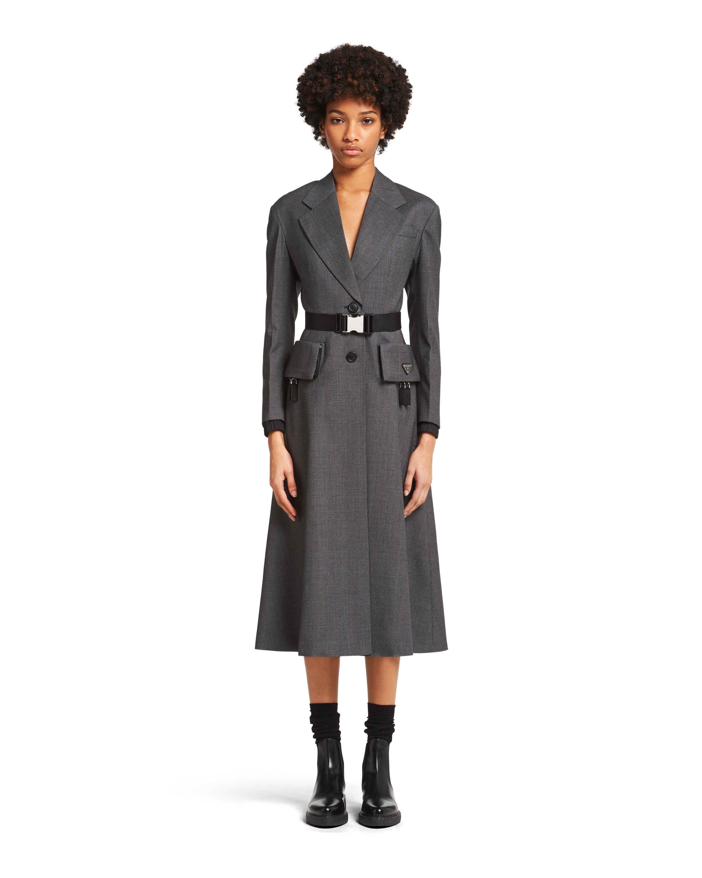 Prada check coat clearance