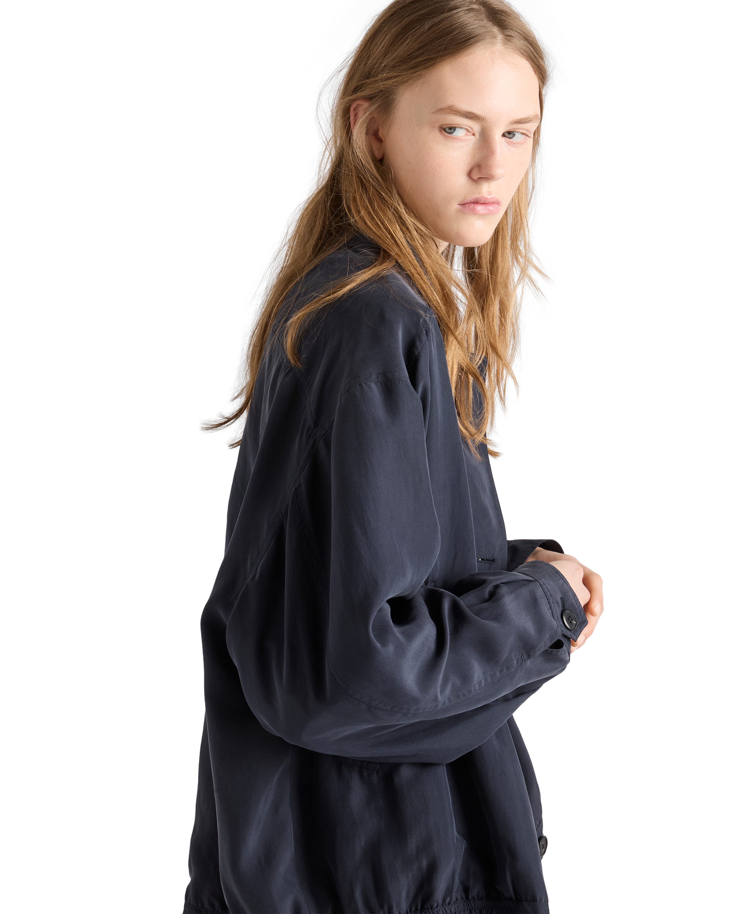 Prada Silk Jacket In Blue