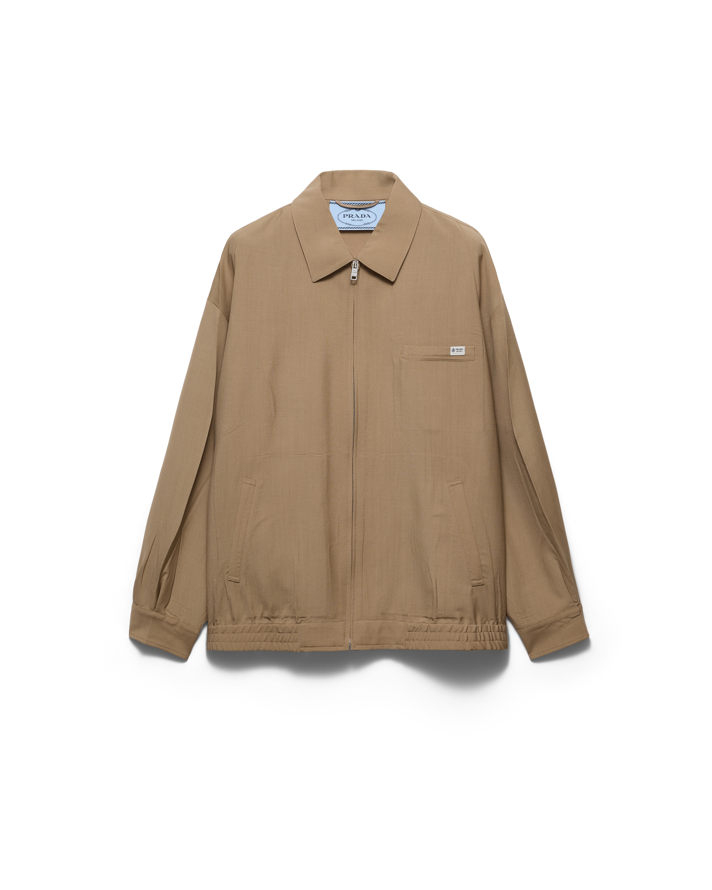 Prada Mohair Wool Blouson Jacket In Brown