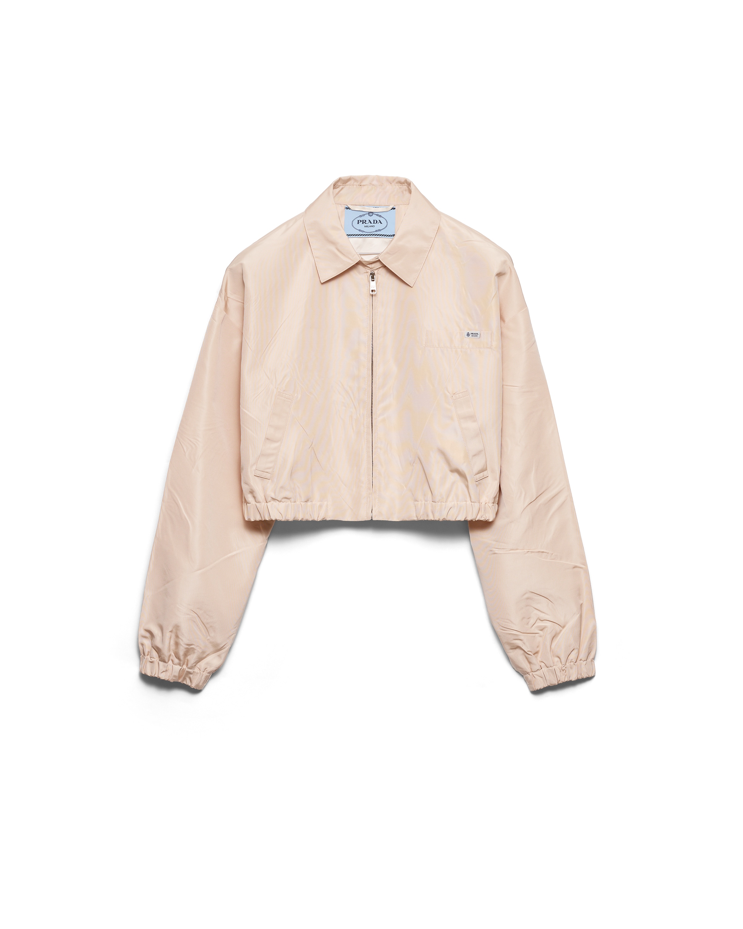 Prada Faille Blouson Jacket In Neutral