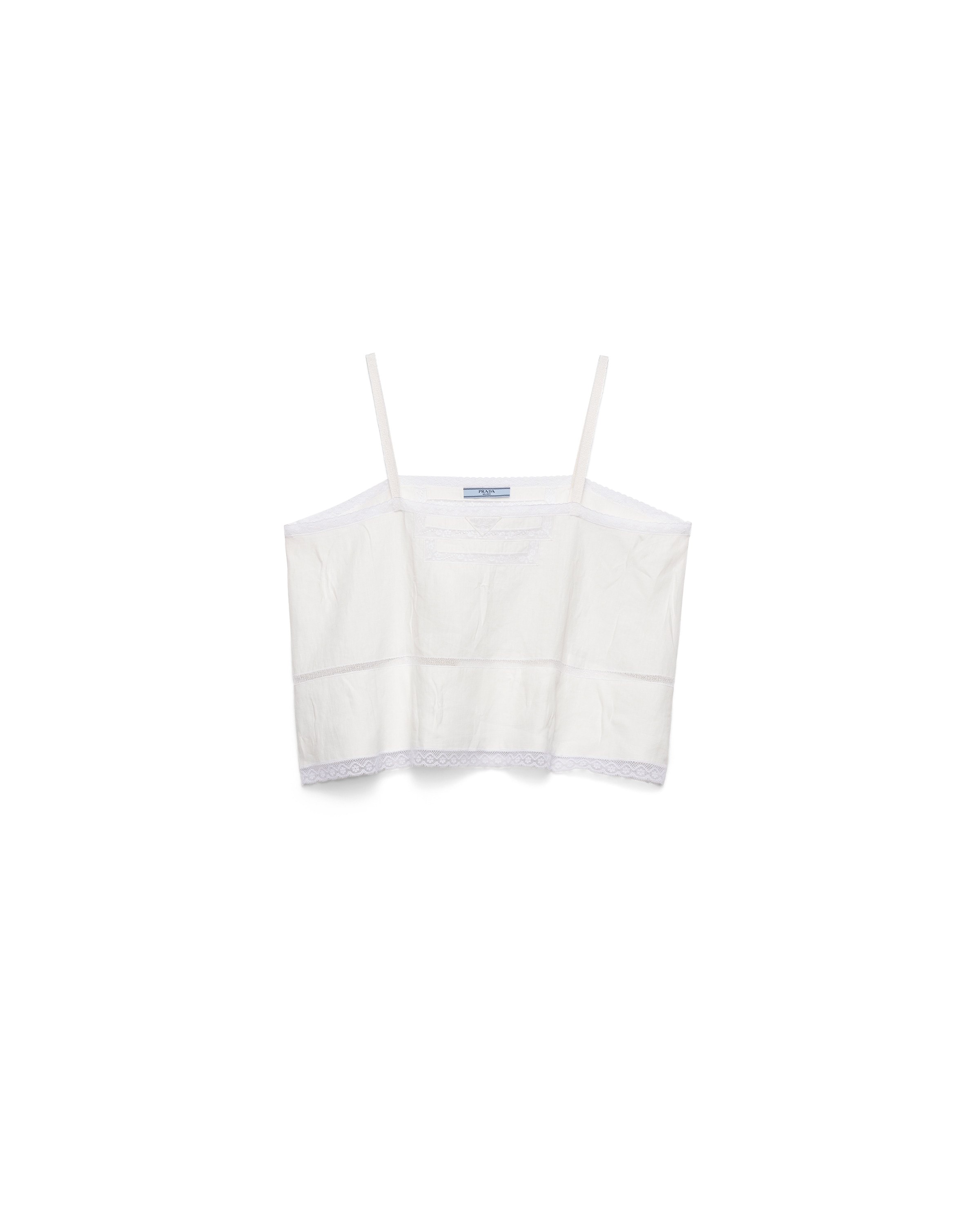 Prada Cold-shoulders Flared Top In White