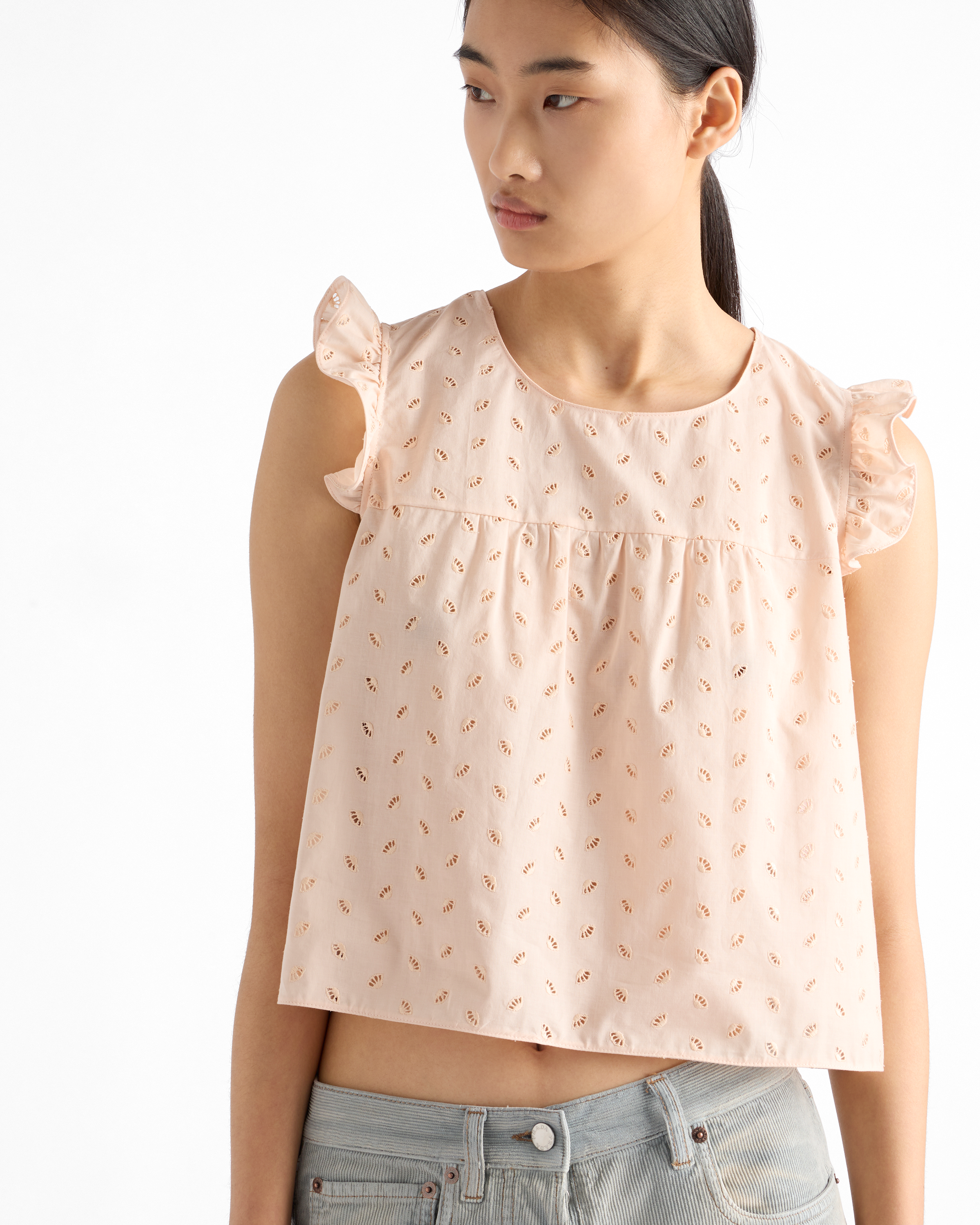 Prada Eyelet Lace Top