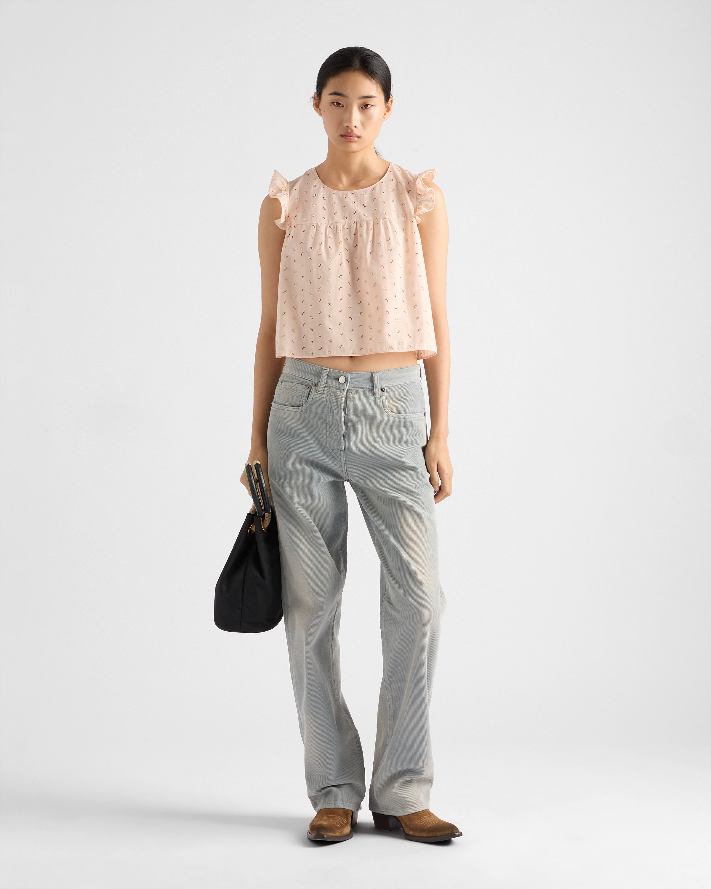 Prada Eyelet Lace Top