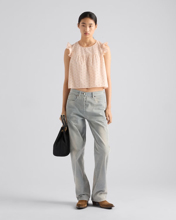 Eyelet lace top - Peach Eyelet lace top - Peach