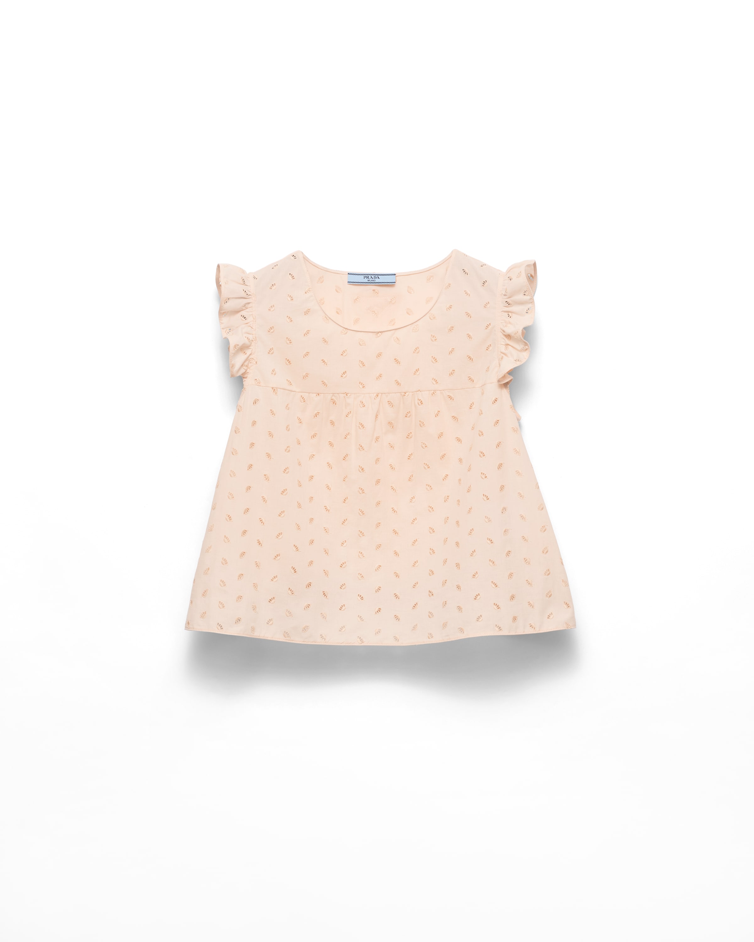 Prada Top In Pizzo Sangallo, Donna, Pesca, Taglia 38