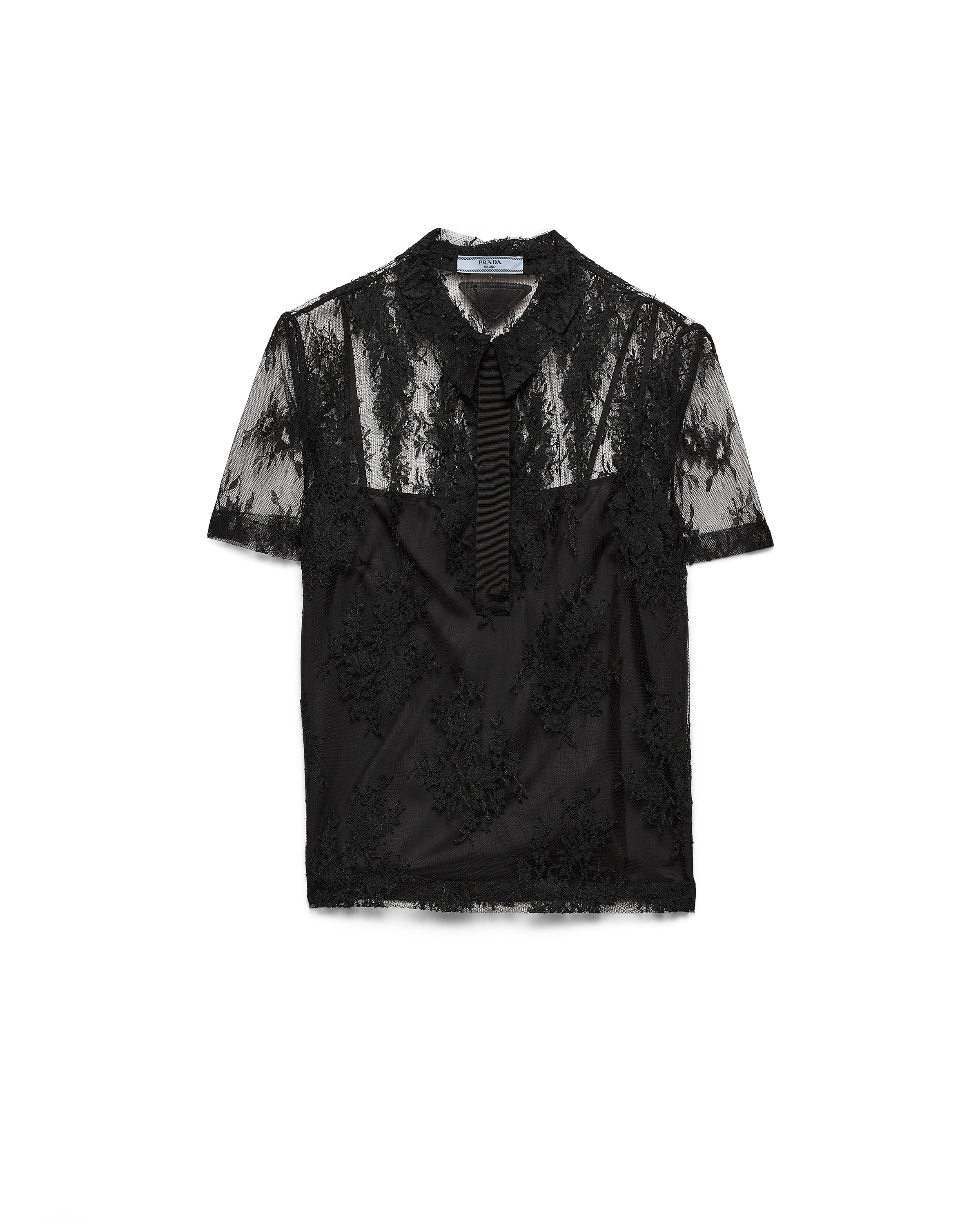 Lace Top, Woman, Black, Size 40