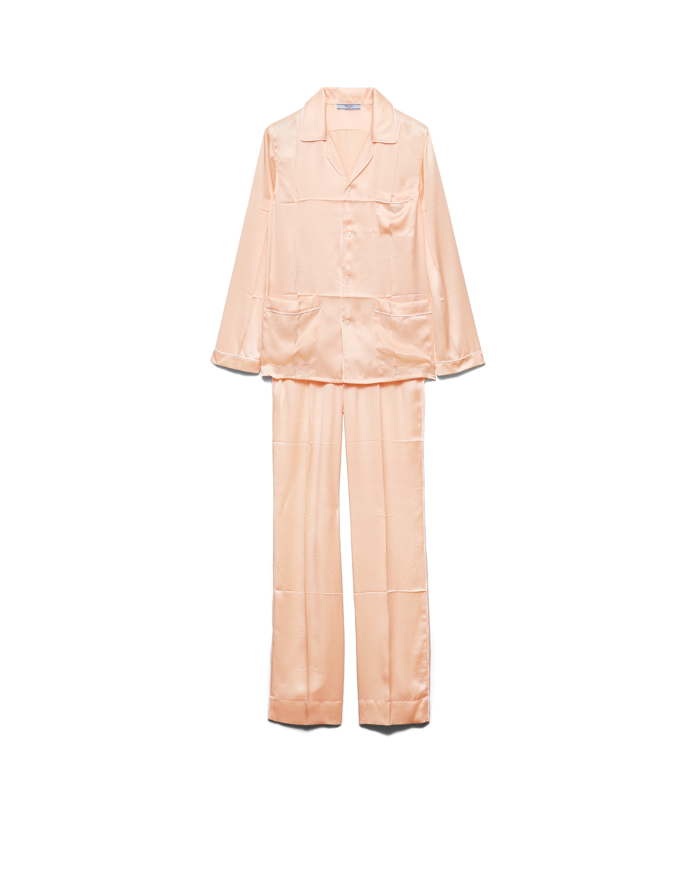 Prada Vintage-look Satin Pajamas, Woman, Peach, Size M