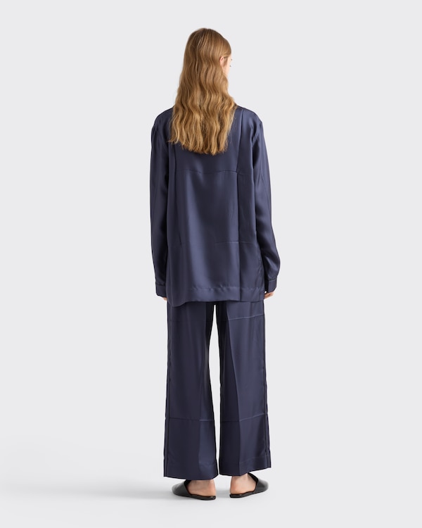 Pyjama en sergé de soie - Bleu Pyjama en sergé de soie - Bleu