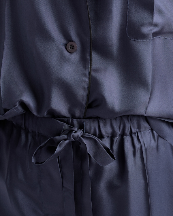 Pyjama en sergé de soie - Bleu Pyjama en sergé de soie - Bleu