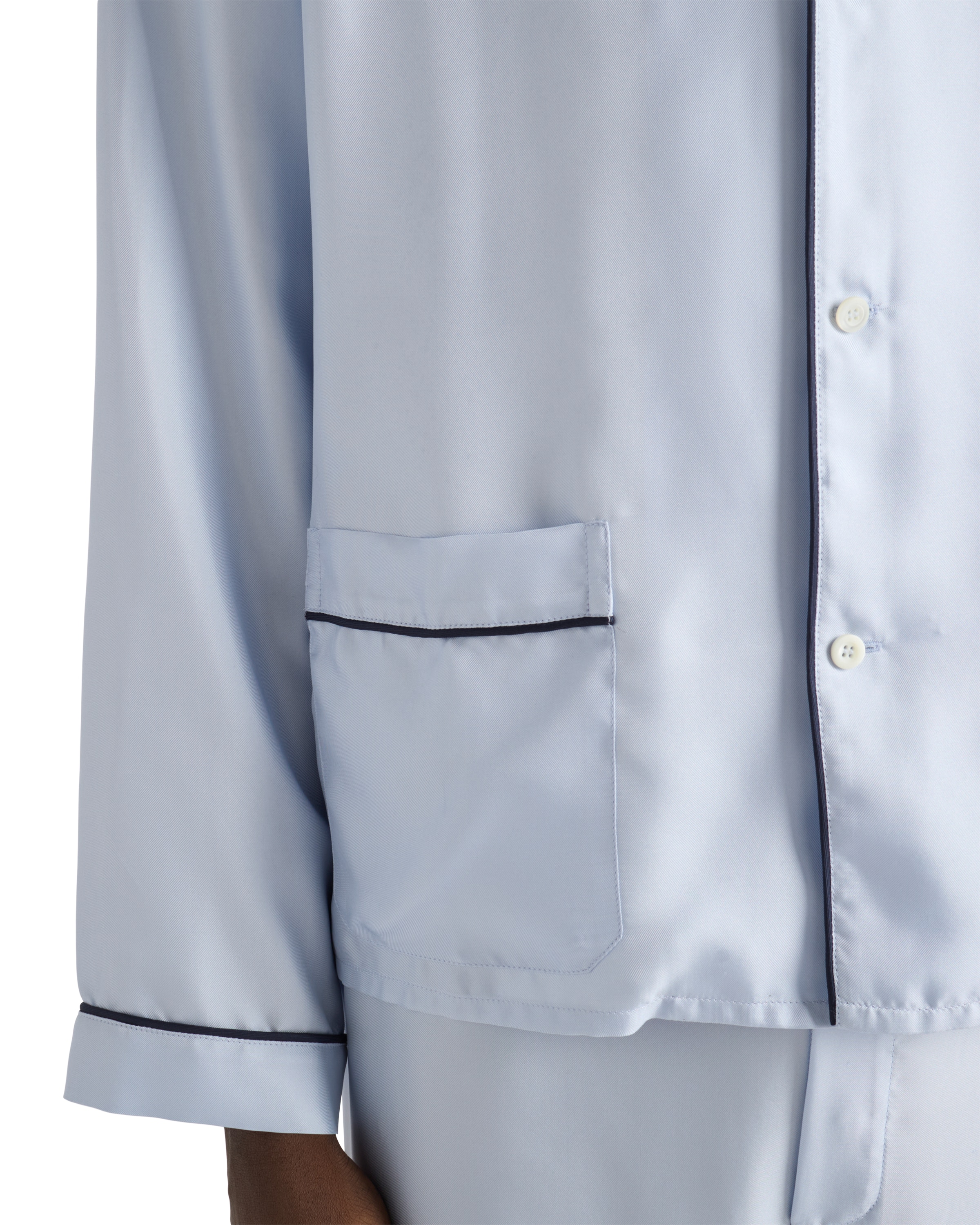 Prada Silk Twill Pajamas In Blue