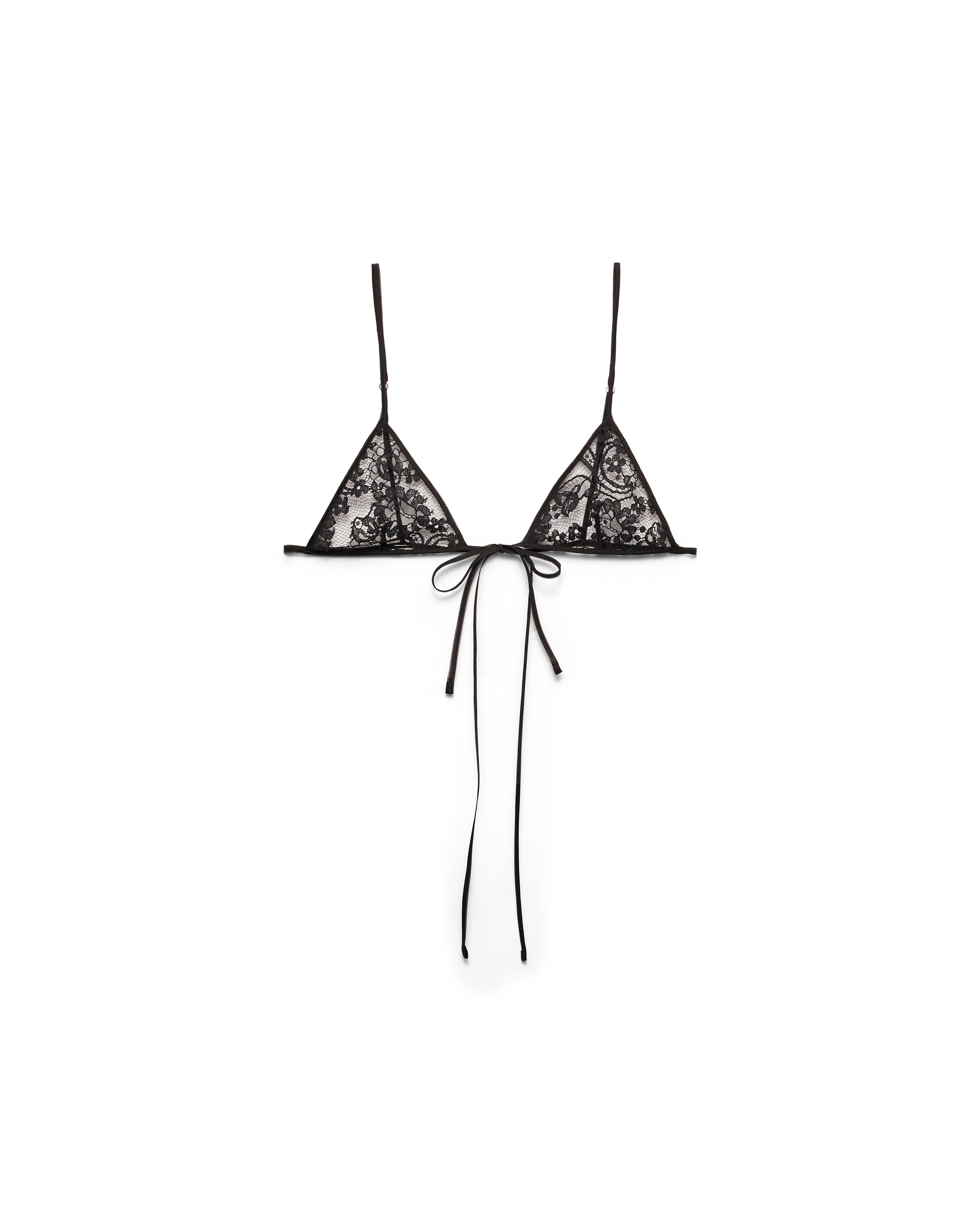 Prada Soutien-gorge En Dentelle, Femme, Noir, Taille 1
