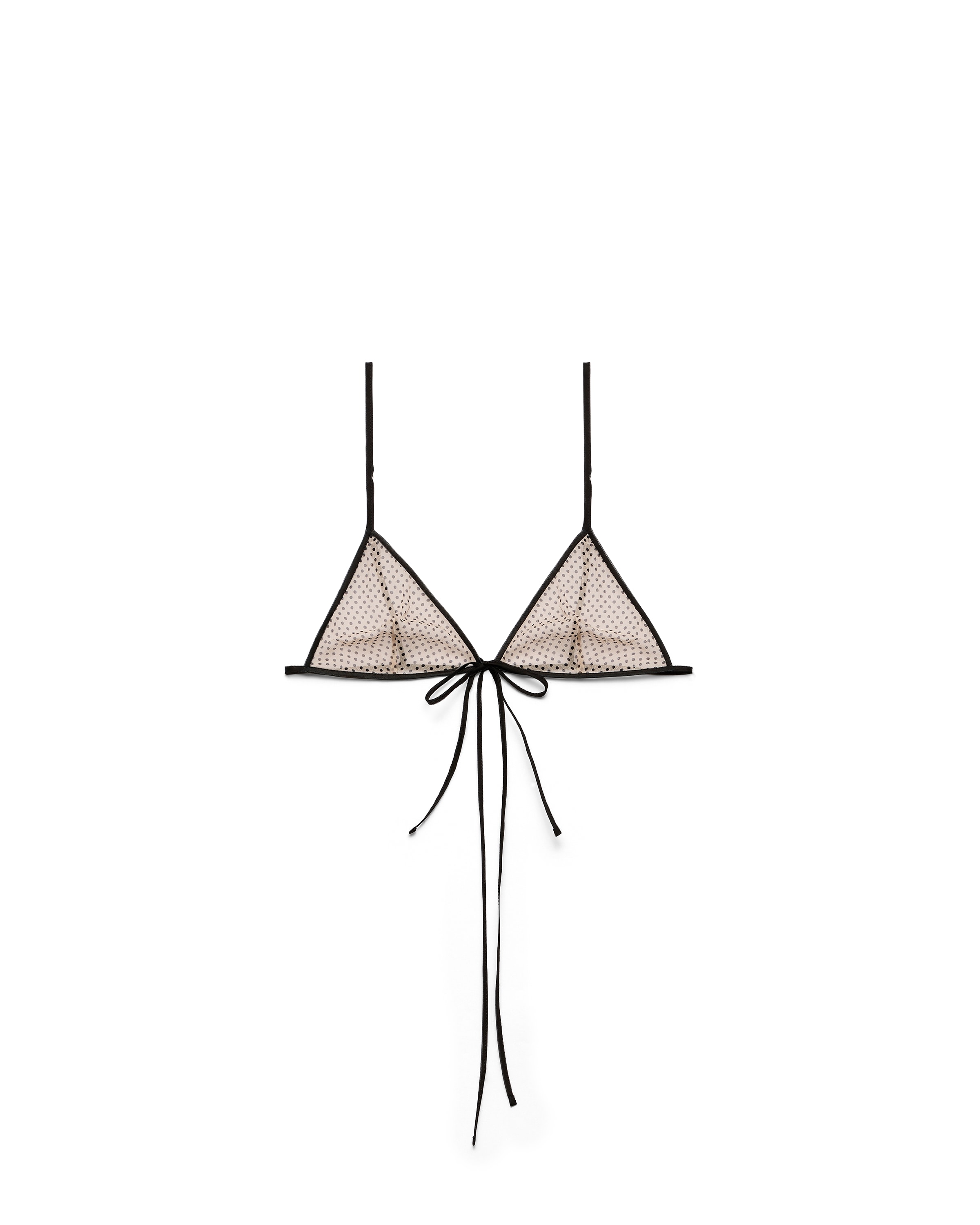 Prada Soutien-gorge En Mousseline De Soie À Pois, Femme, Camée, Taille 1