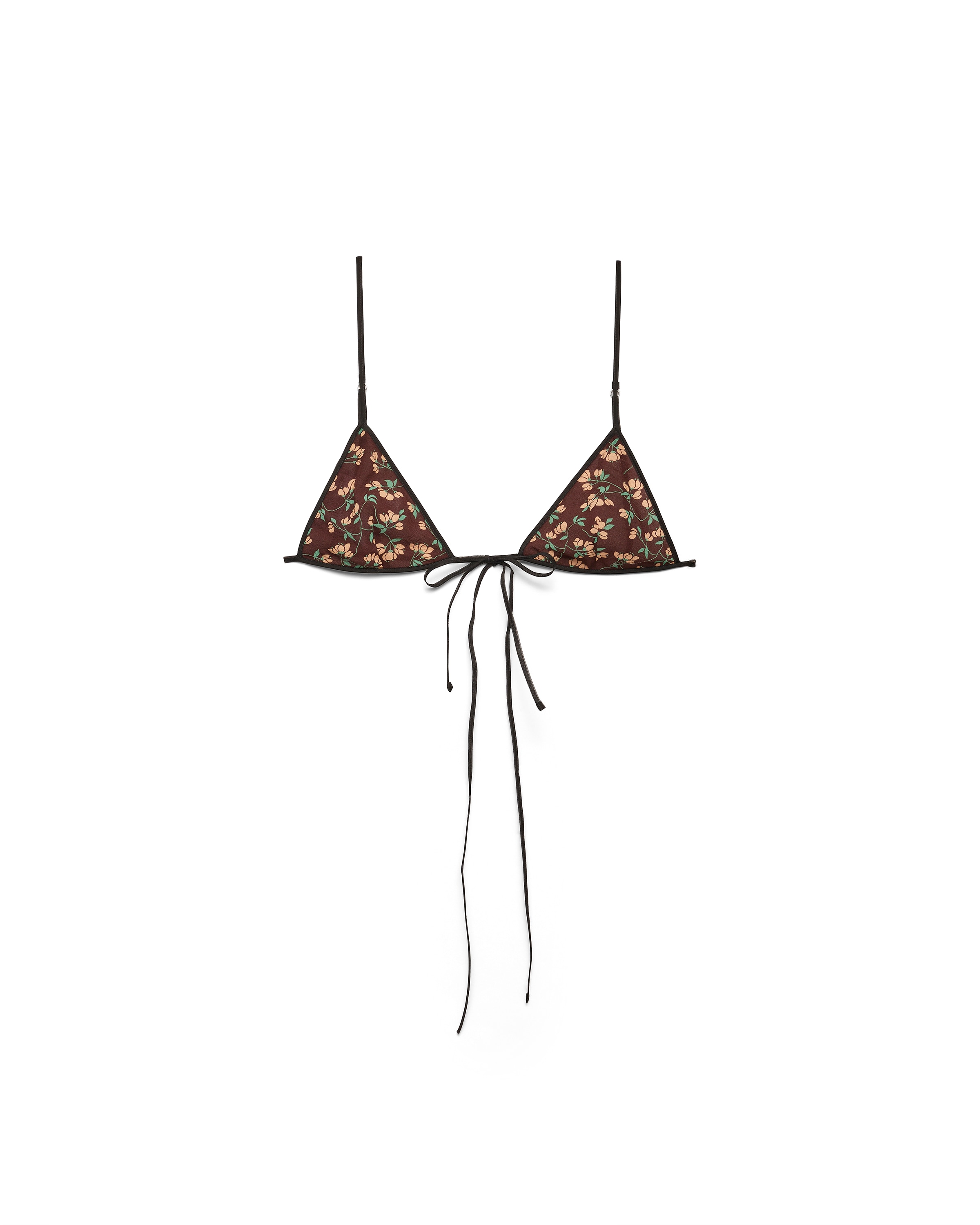 Prada Soutien-gorge En Georgette À Imprimé Floral, Femme, Ebène, Taille 2