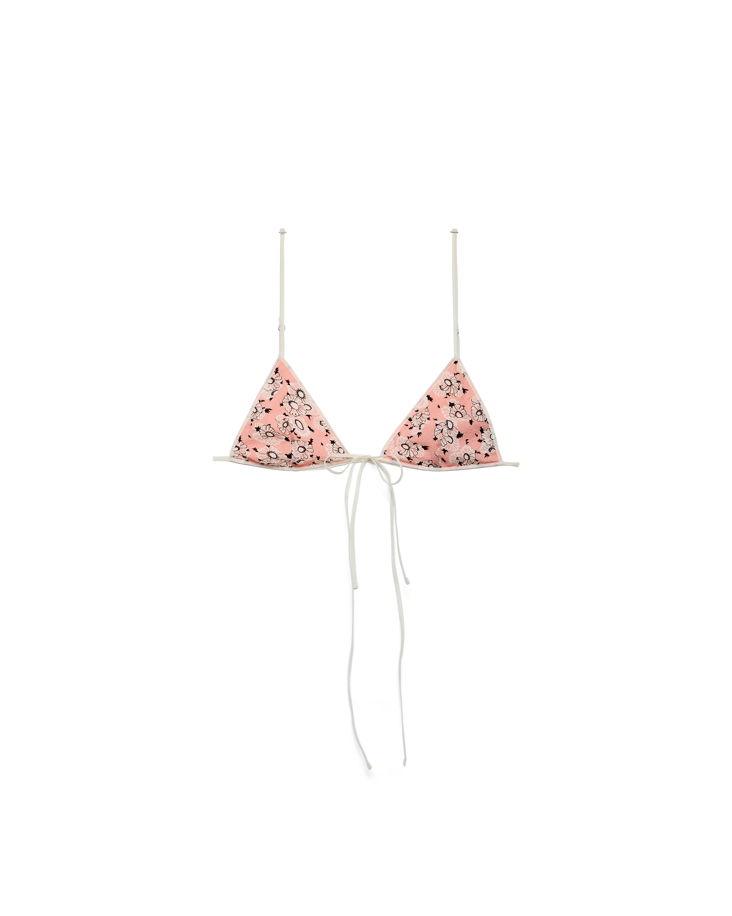 Prada Soutien-gorge En Georgette À Imprimé Floral, Femme, Camélia, Taille 3