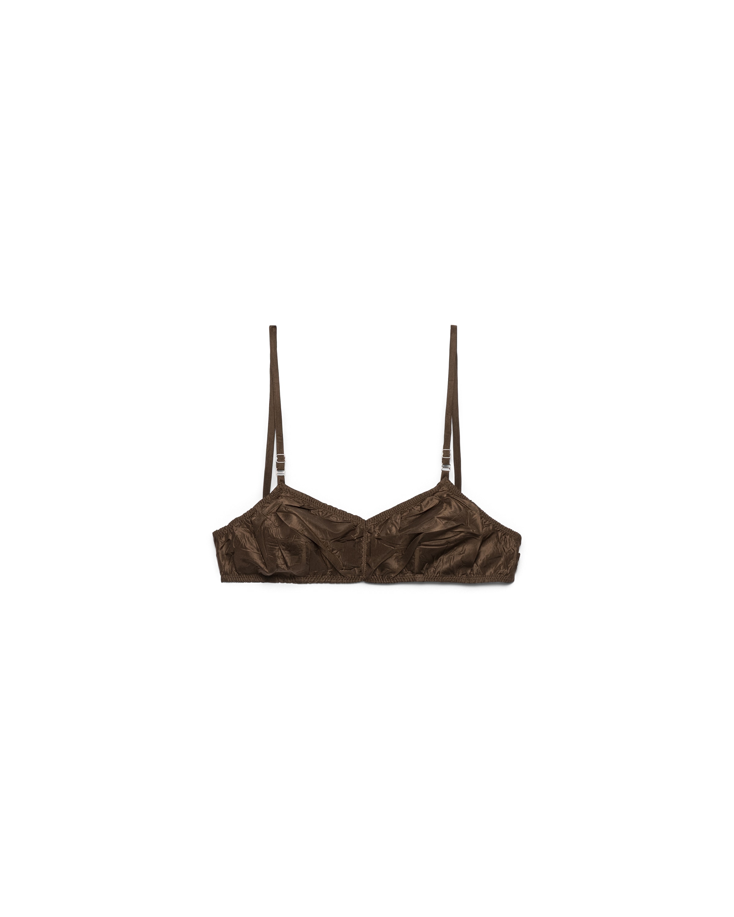 Prada Taffeta-bh-top In Brown