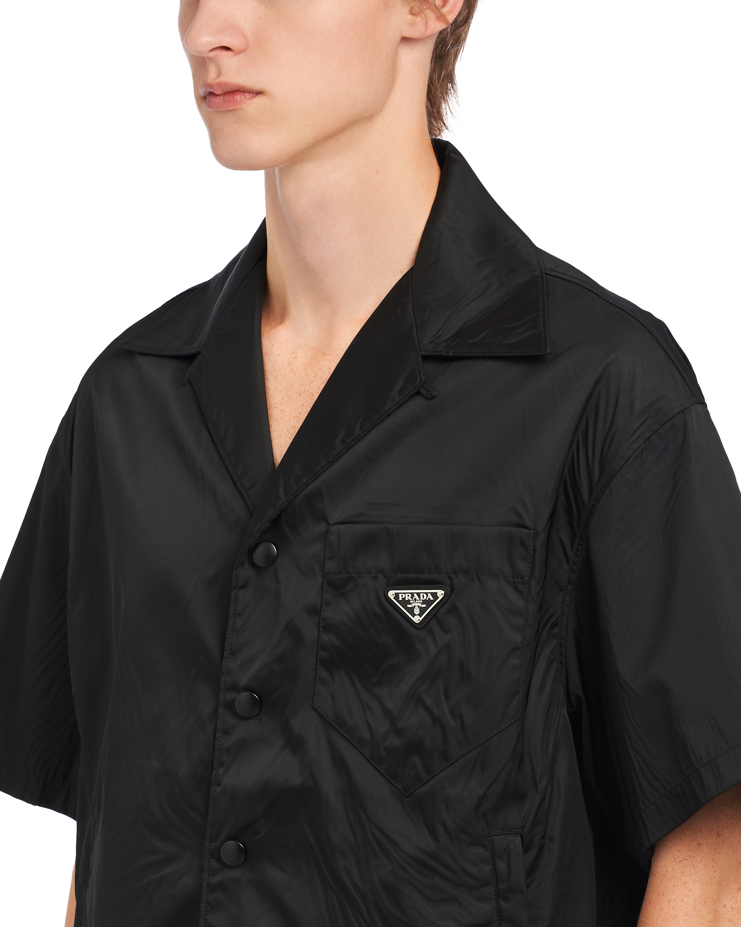 Black Re-Nylon short-sleeved shirt | Prada