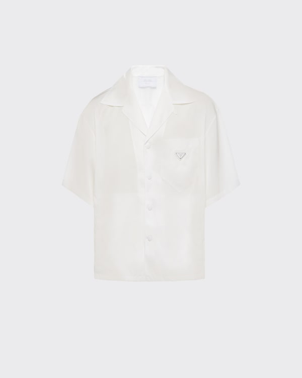 春のコレクション White PRADA | Shirt Short-sleeved Re-nylon トップス