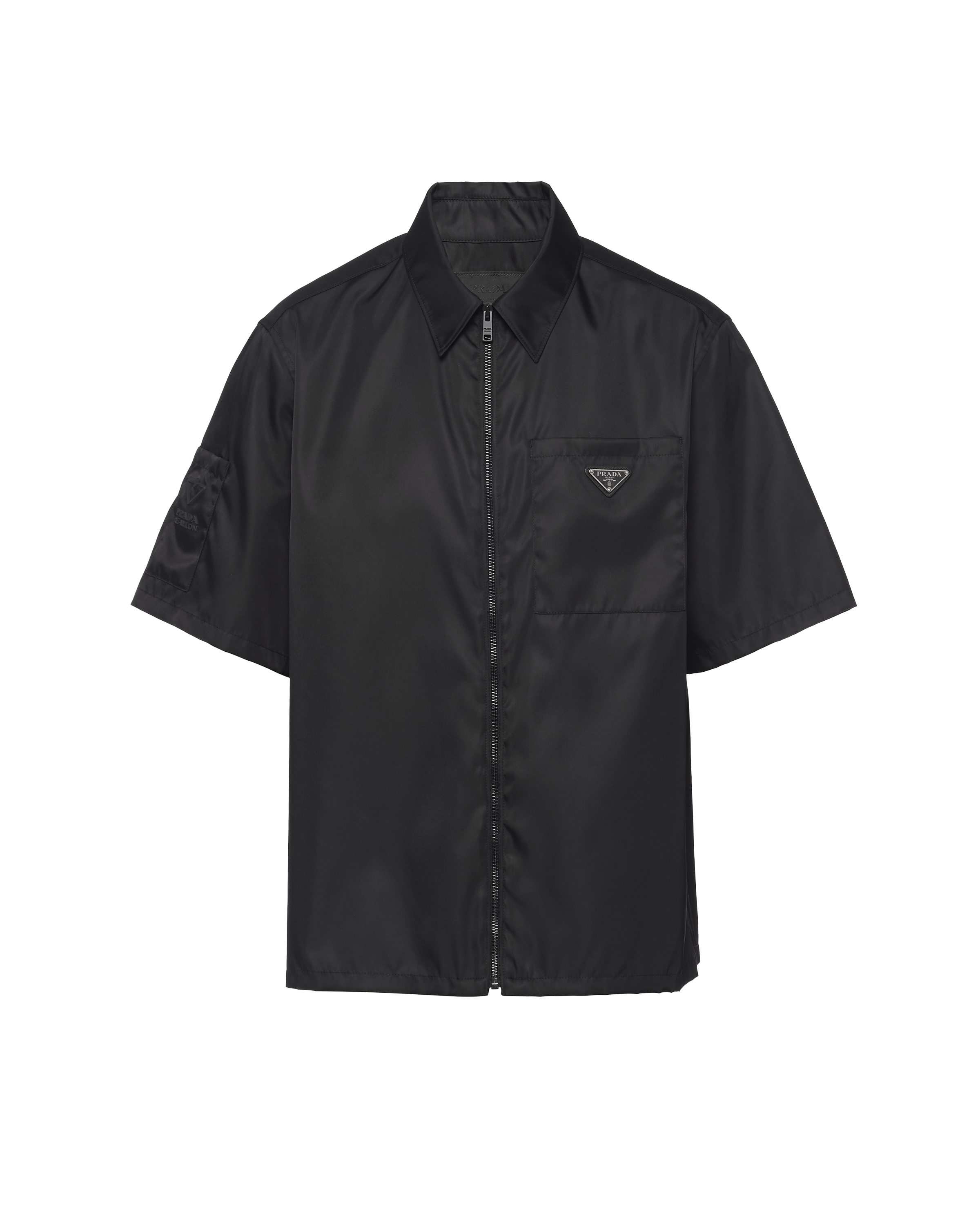 Black Re-Nylon short-sleeved shirt | Prada