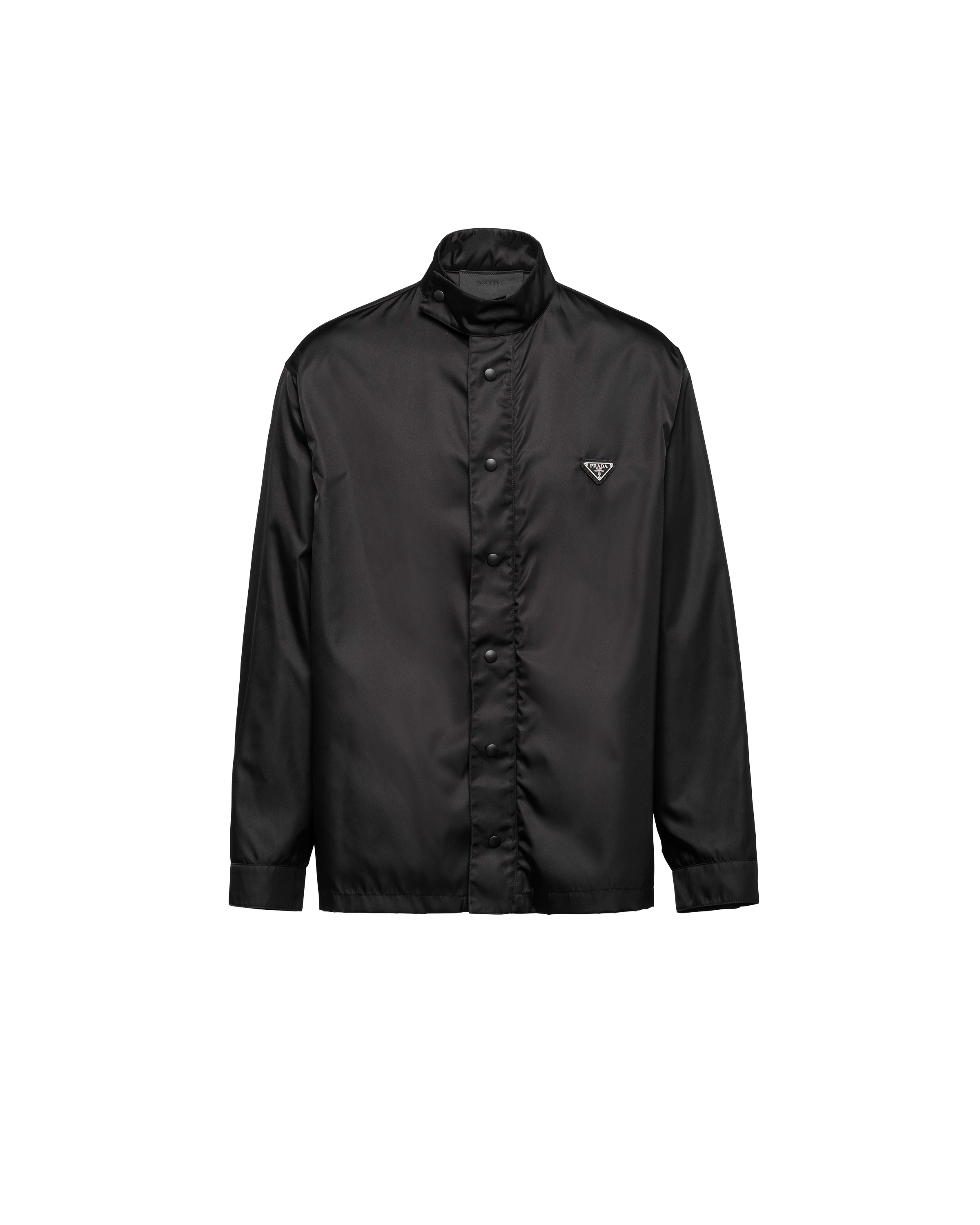 Prada Re-nylon Shirt In Nero